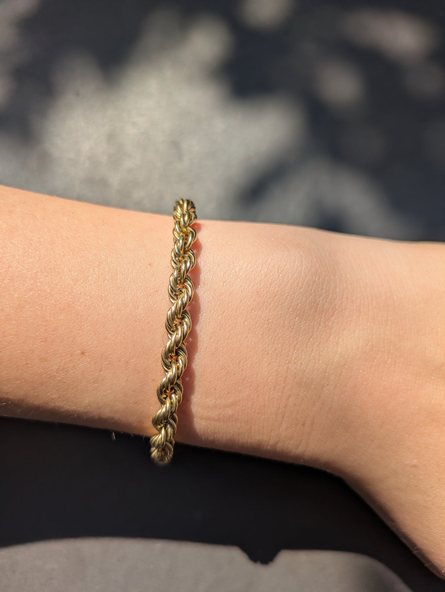 14kt Vintage German Graduated Rope Bracelet