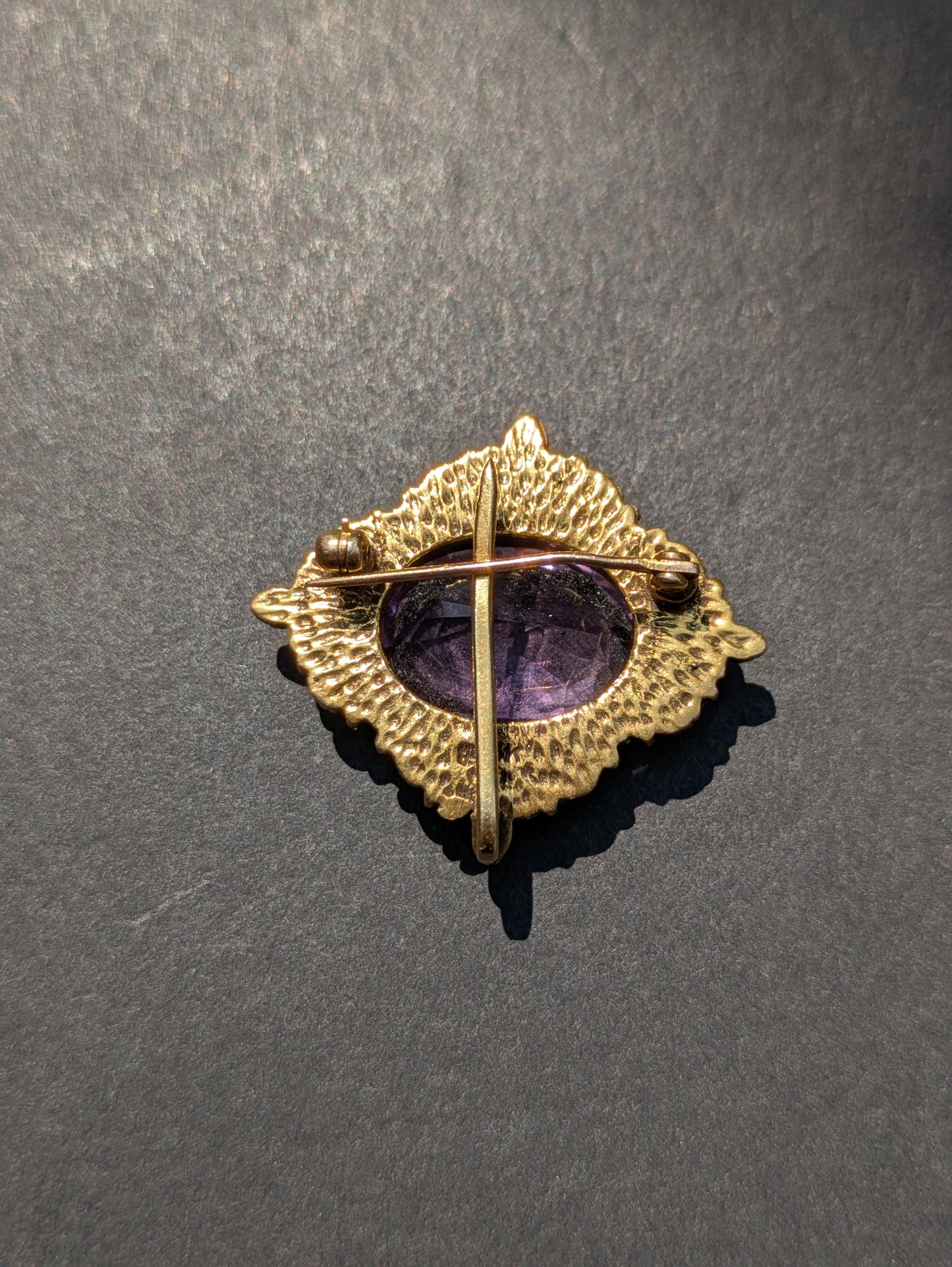 14k Seed Pearl and Amethyst Brooch/Pendant