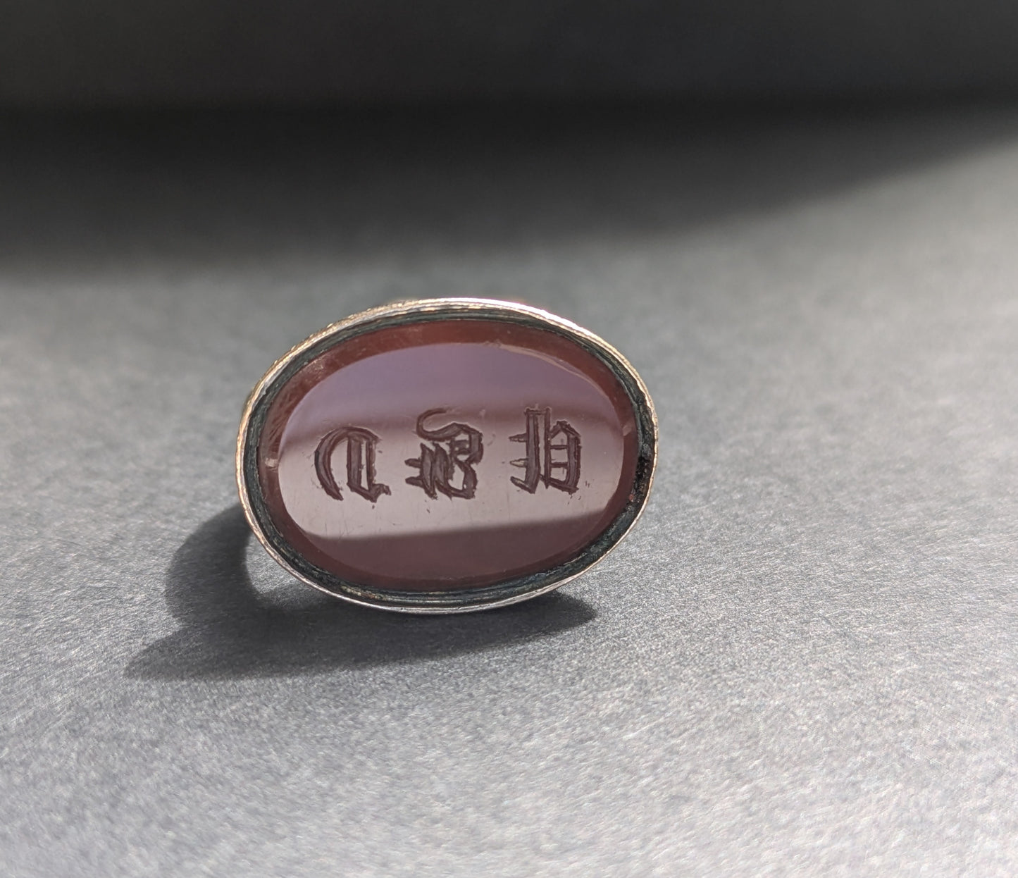 9k Machine Turned Watch Fob with Carnelian