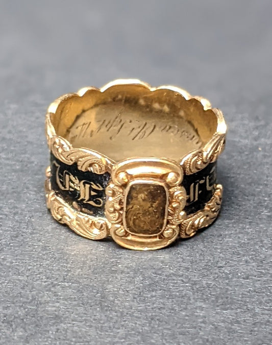 Black enamel mourning ring - Thomas Pattinson
