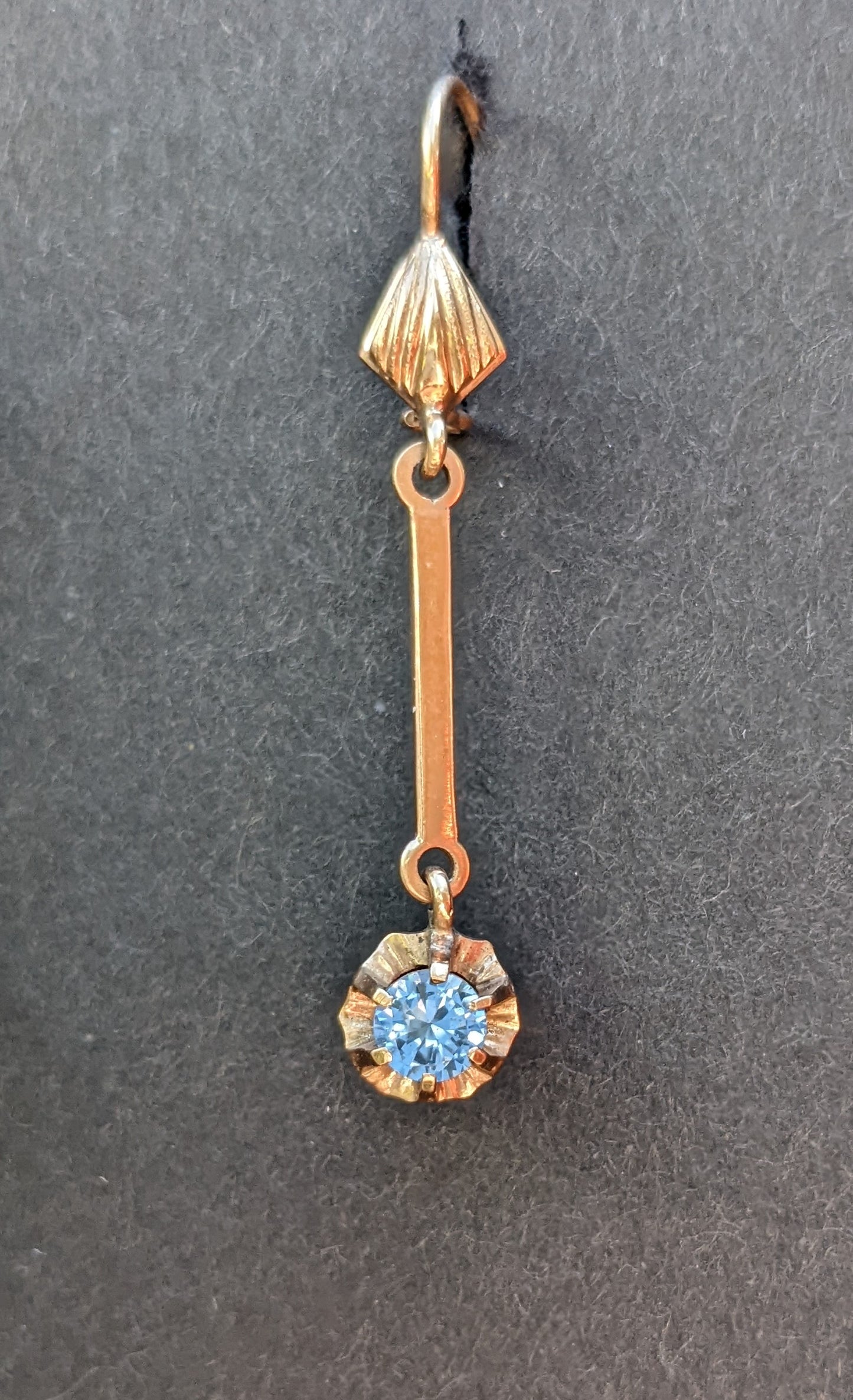 1940's 9k blue topaz drop earrings