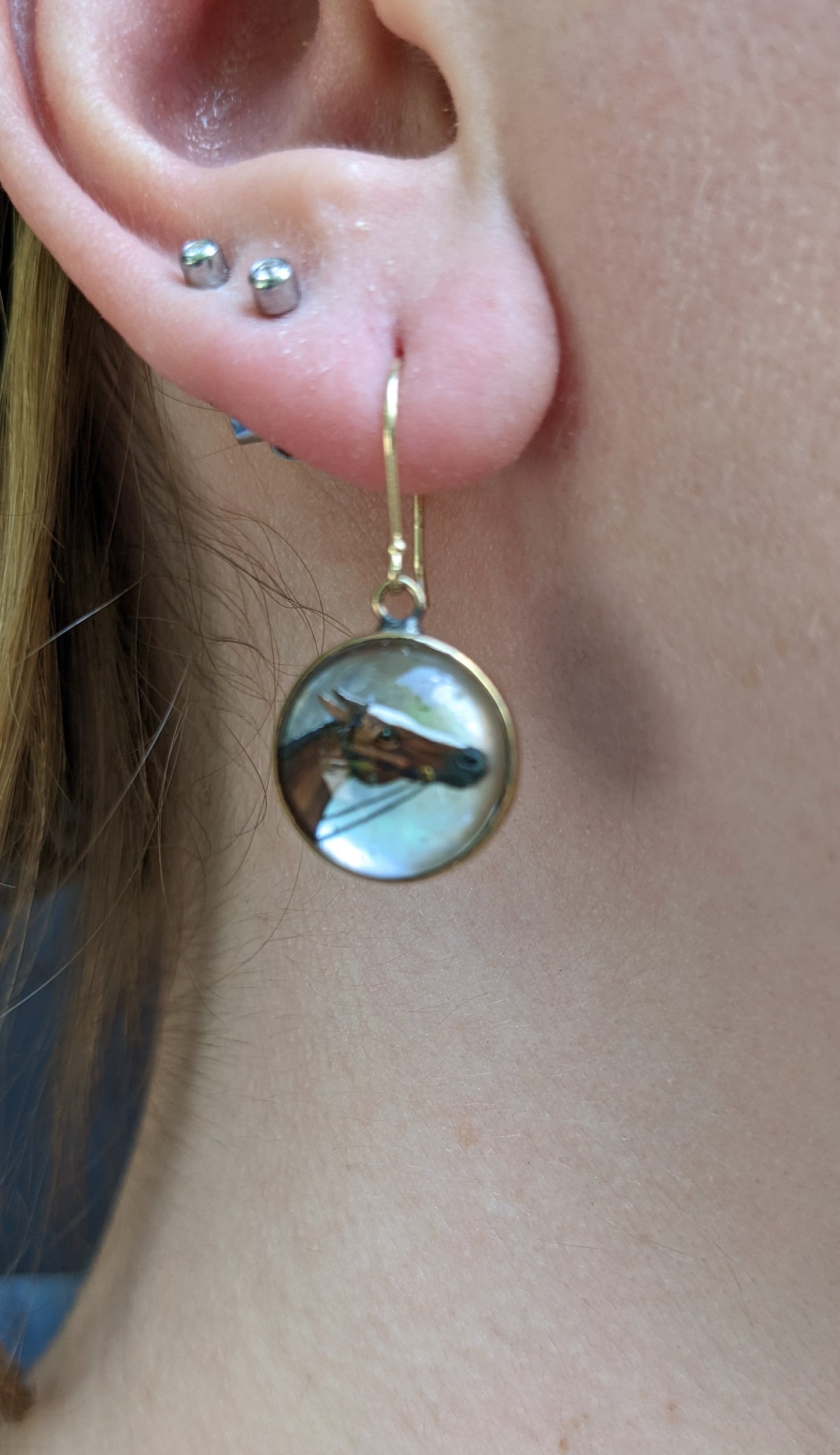 Essex Crystal race horse earrings