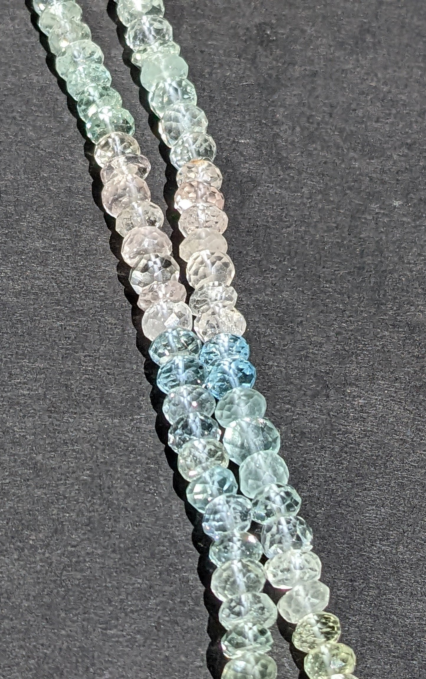 Two row aquamarine bracelet with antique 14kt clasp