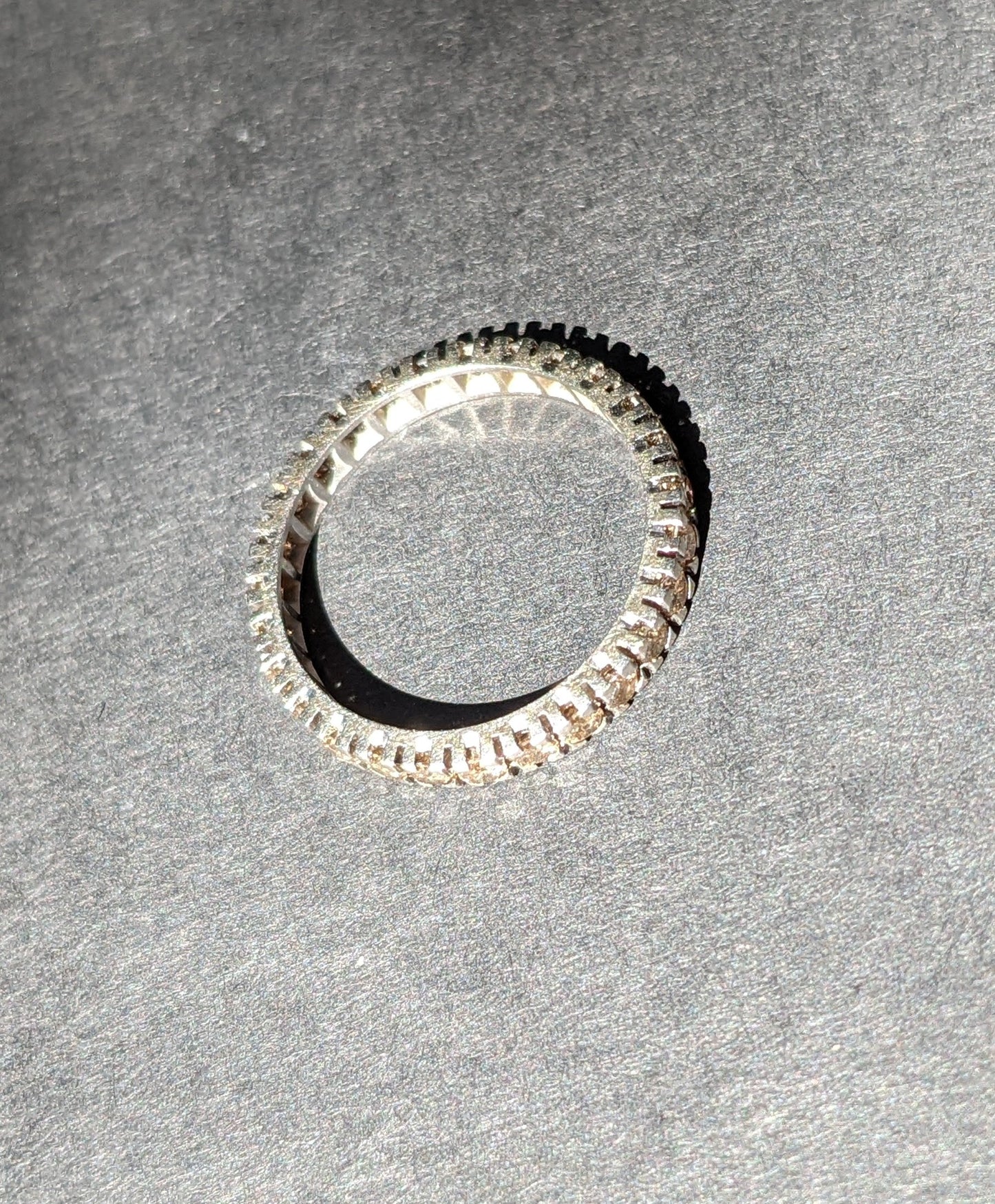 Cognac diamond white gold eternity band 14k