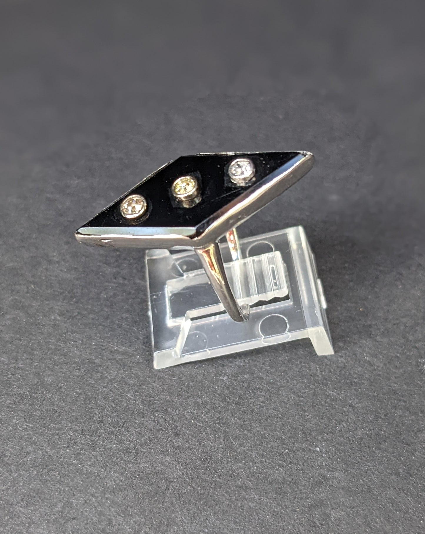 14k Art Deco Onyx and Diamond Ring