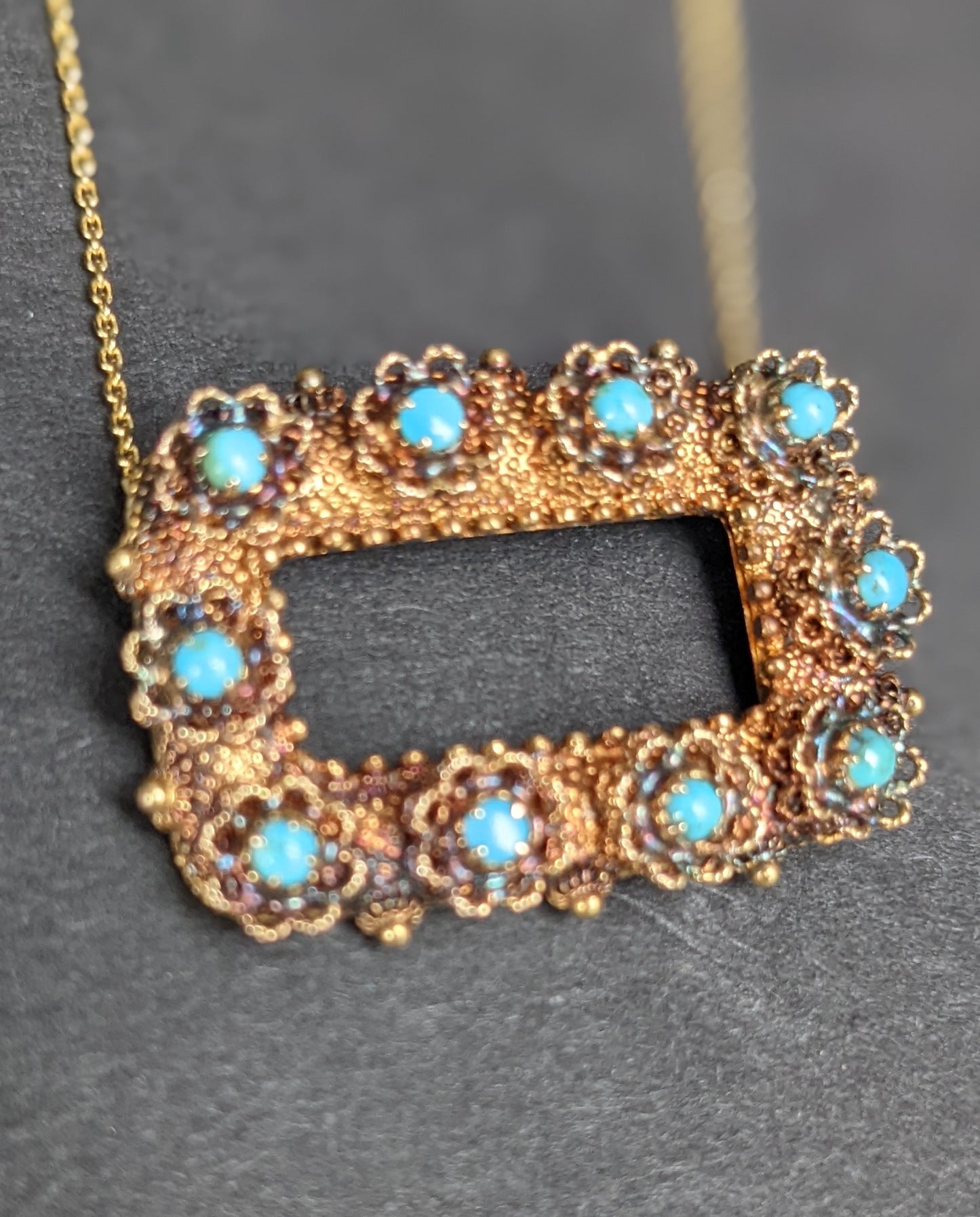 turquoise floral rectangle