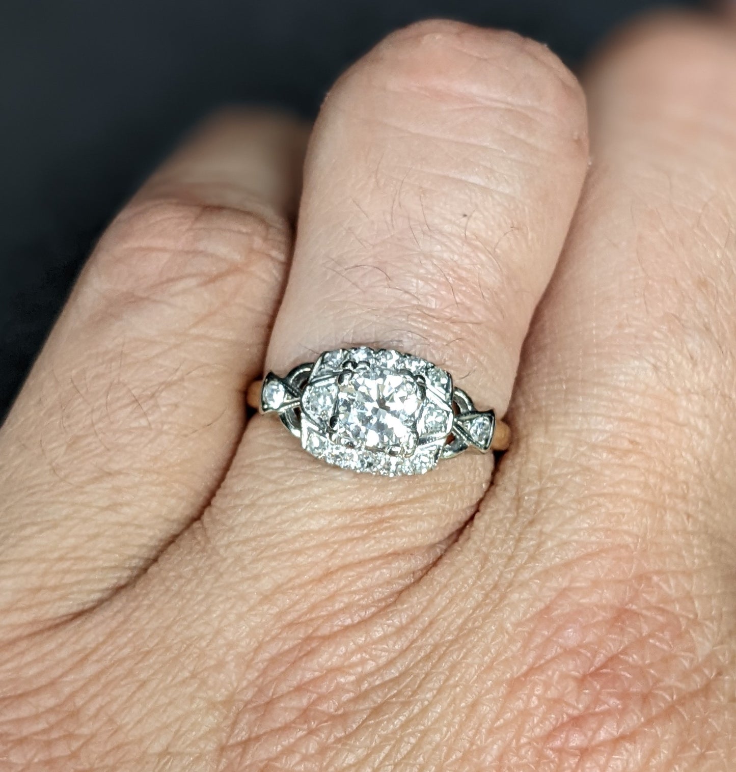 1930's transitional cut diamond ring