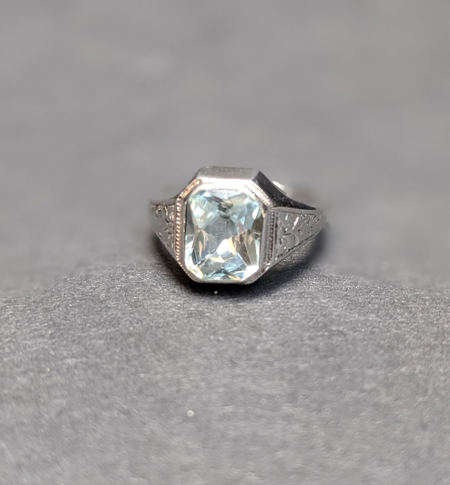 Art Deco Aquamarine Ring