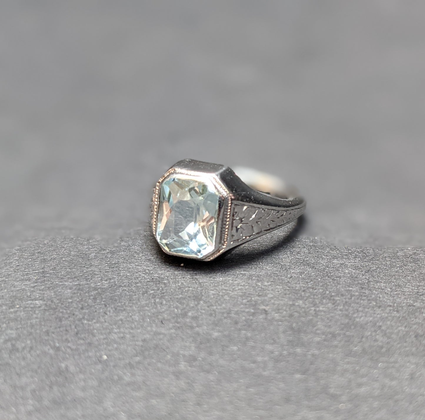 Art Deco Aquamarine Ring