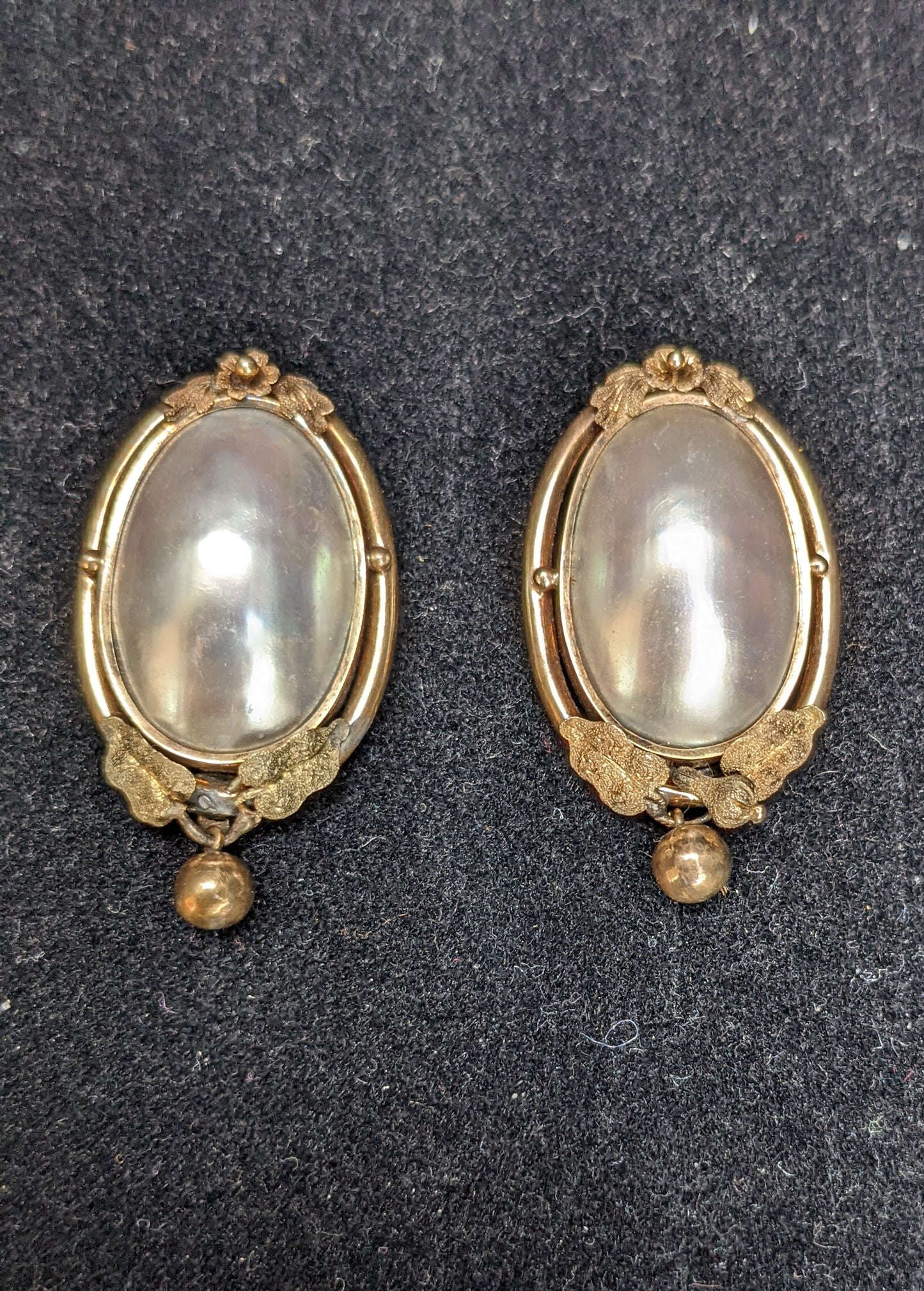 Civil War Era American 14k pearl brooches