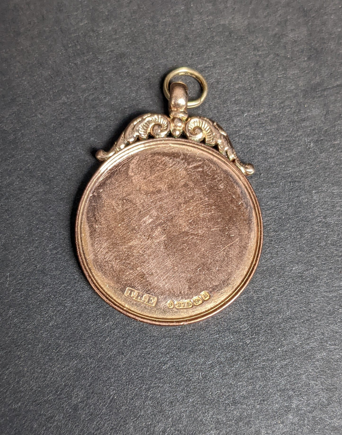 hallmarked English enamel gold pidgon fob