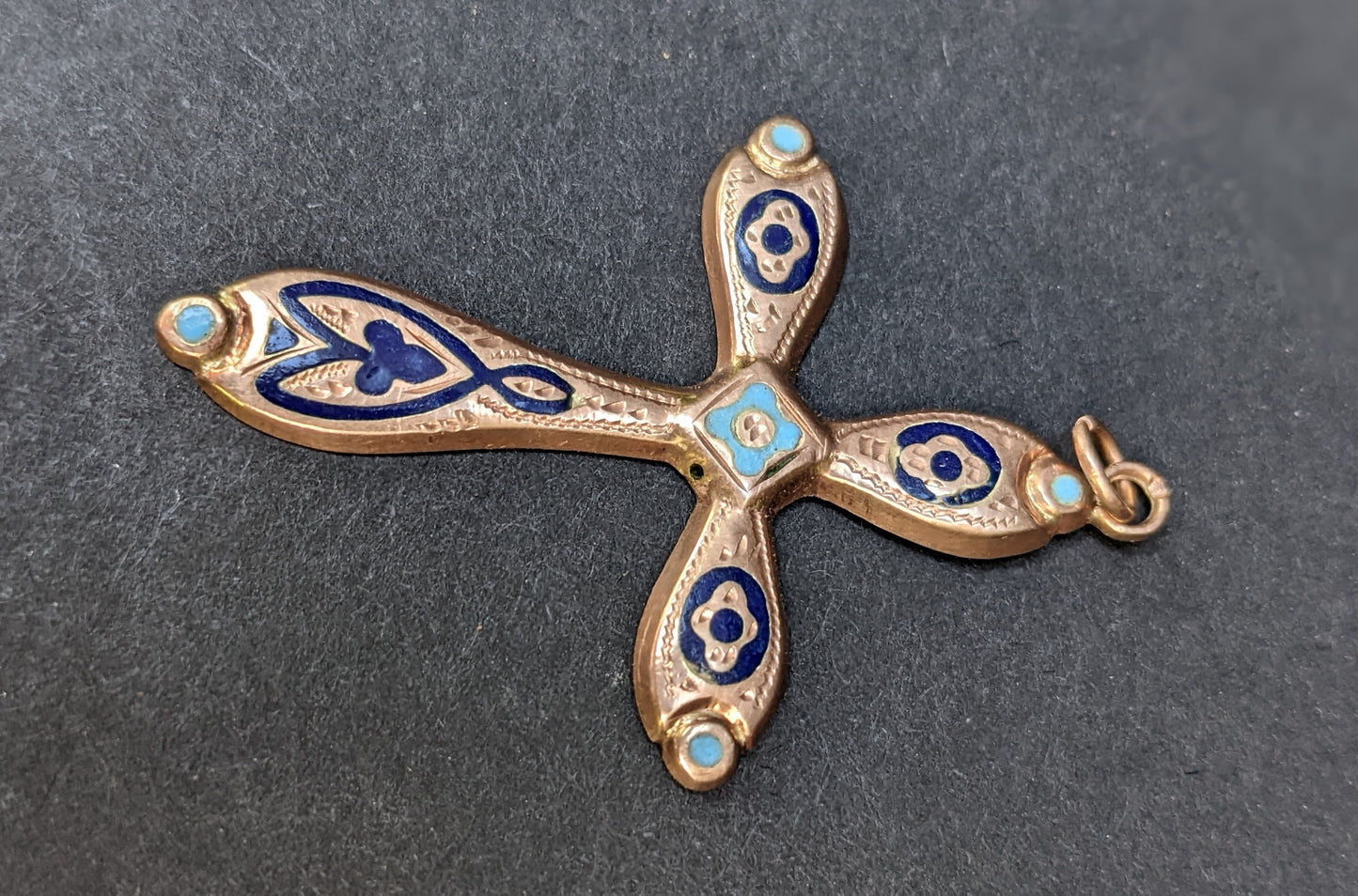 Large rose gold enamel Cross