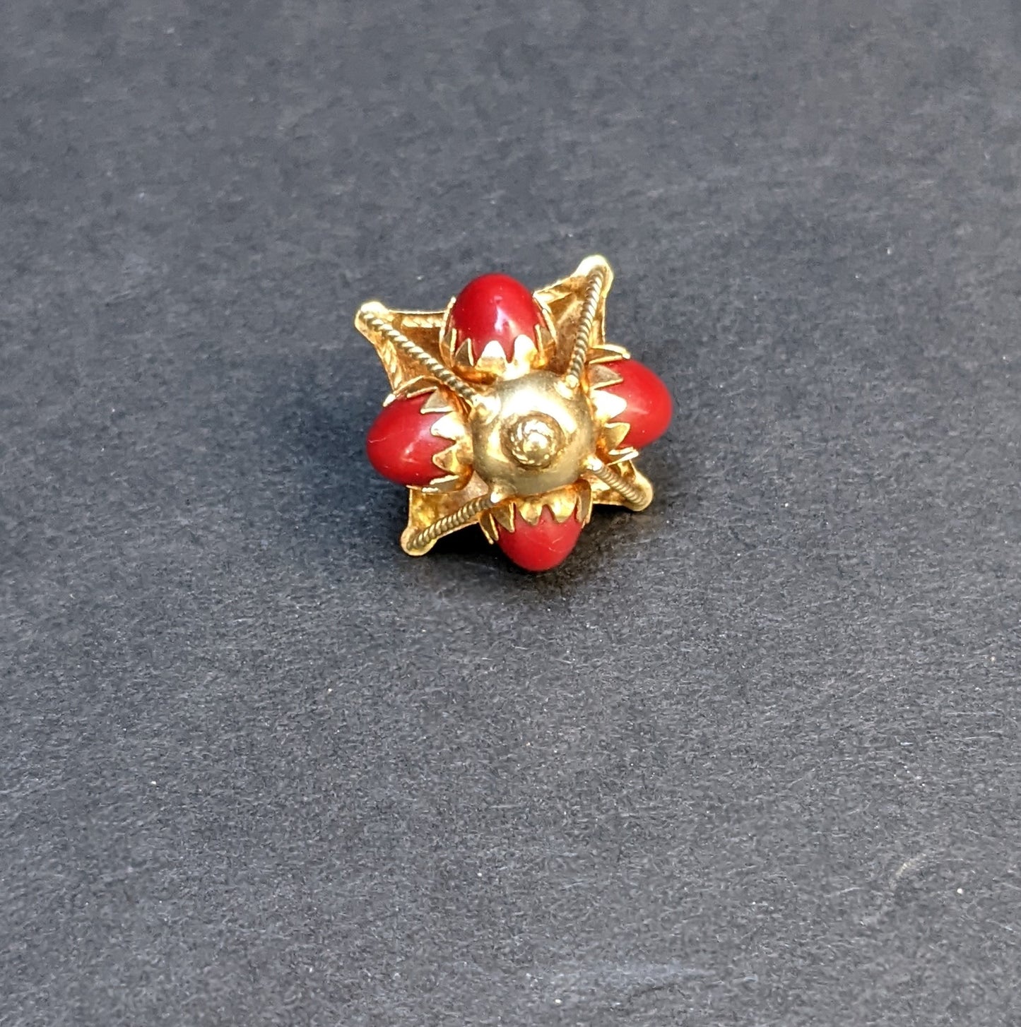18k French Coral Lantern Charm