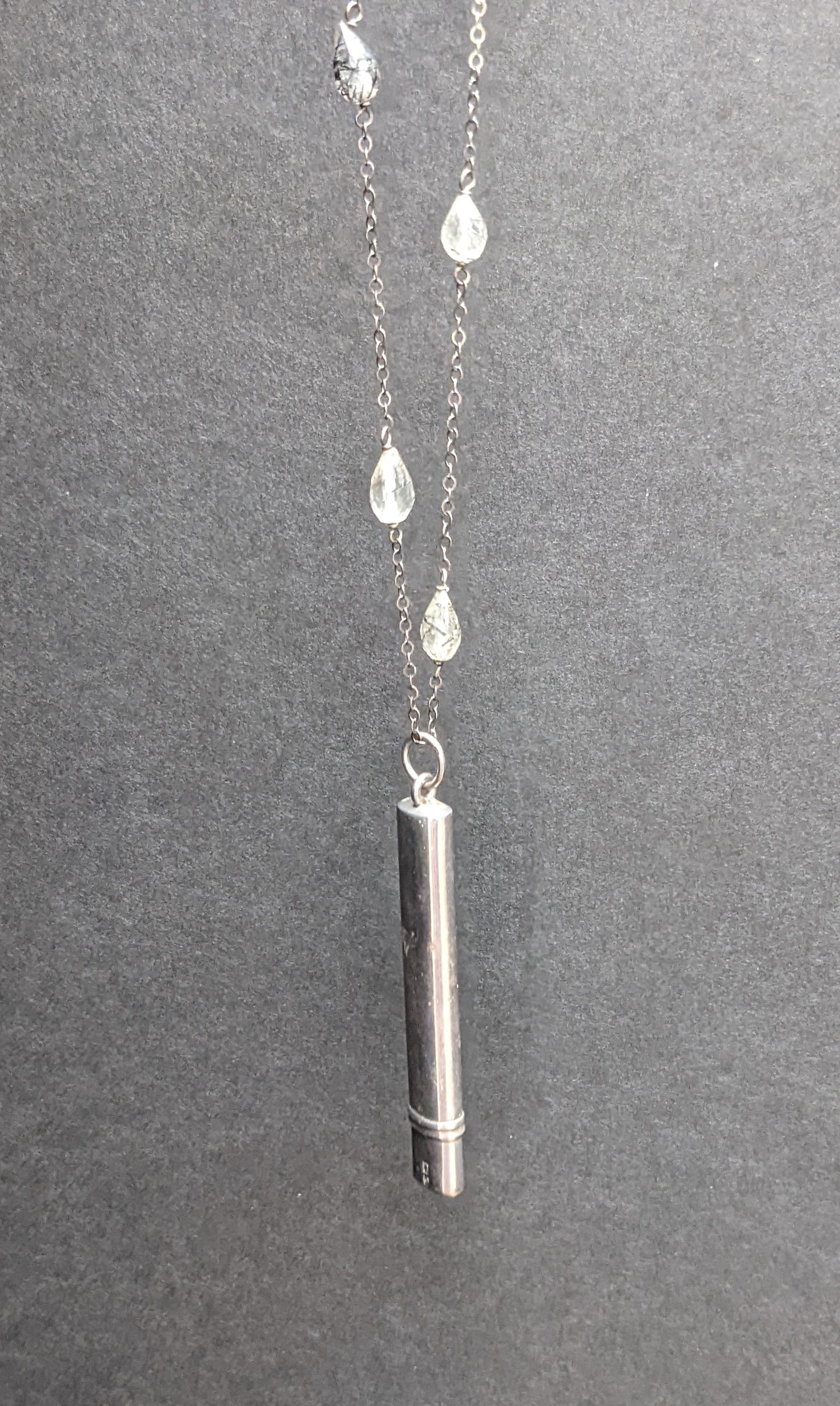 English sterling hallmarked pencil on rutilated quartz