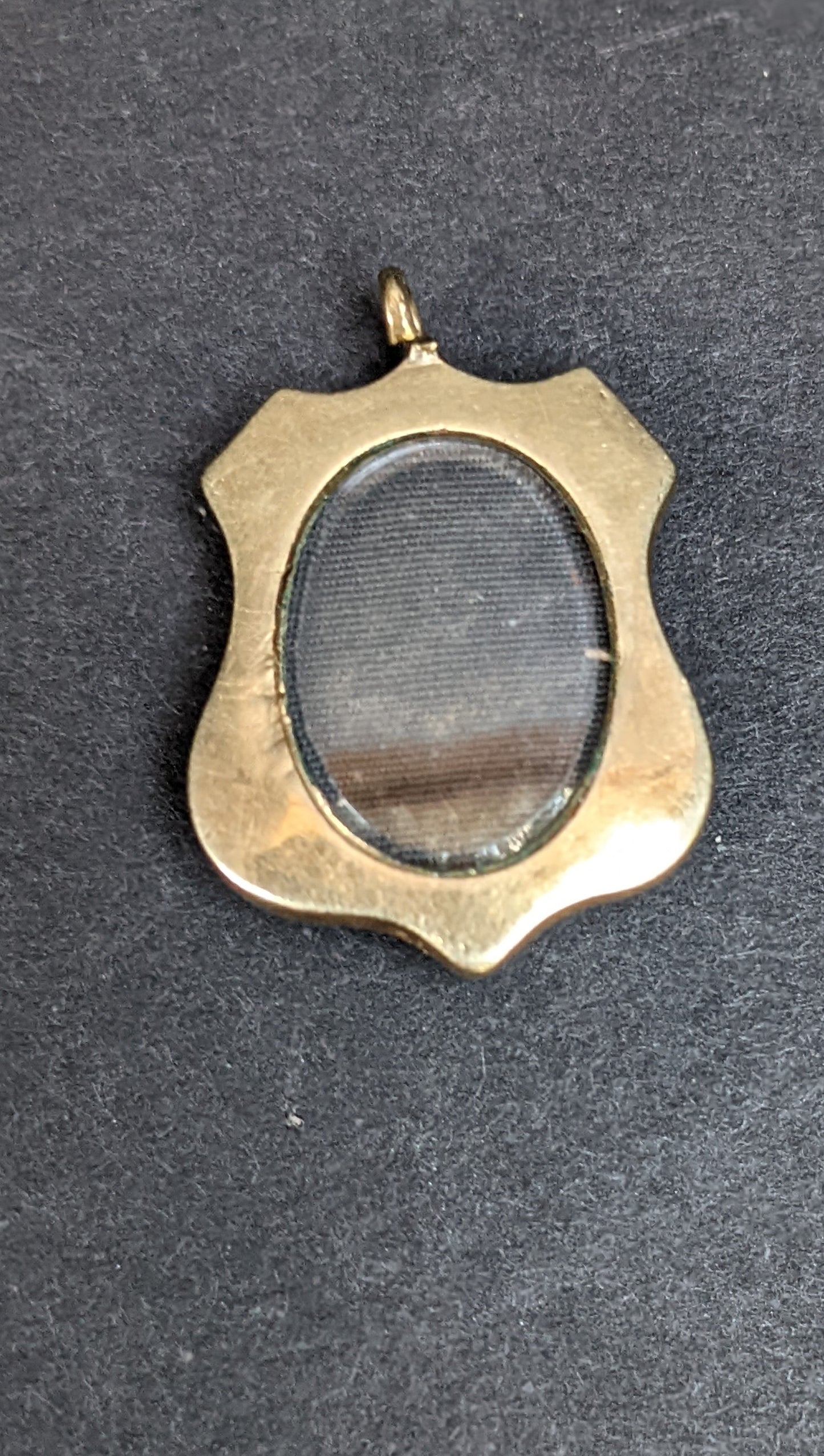 9k Scottish Locket Shield Shape with Agate, Bloodstone, Carnelian