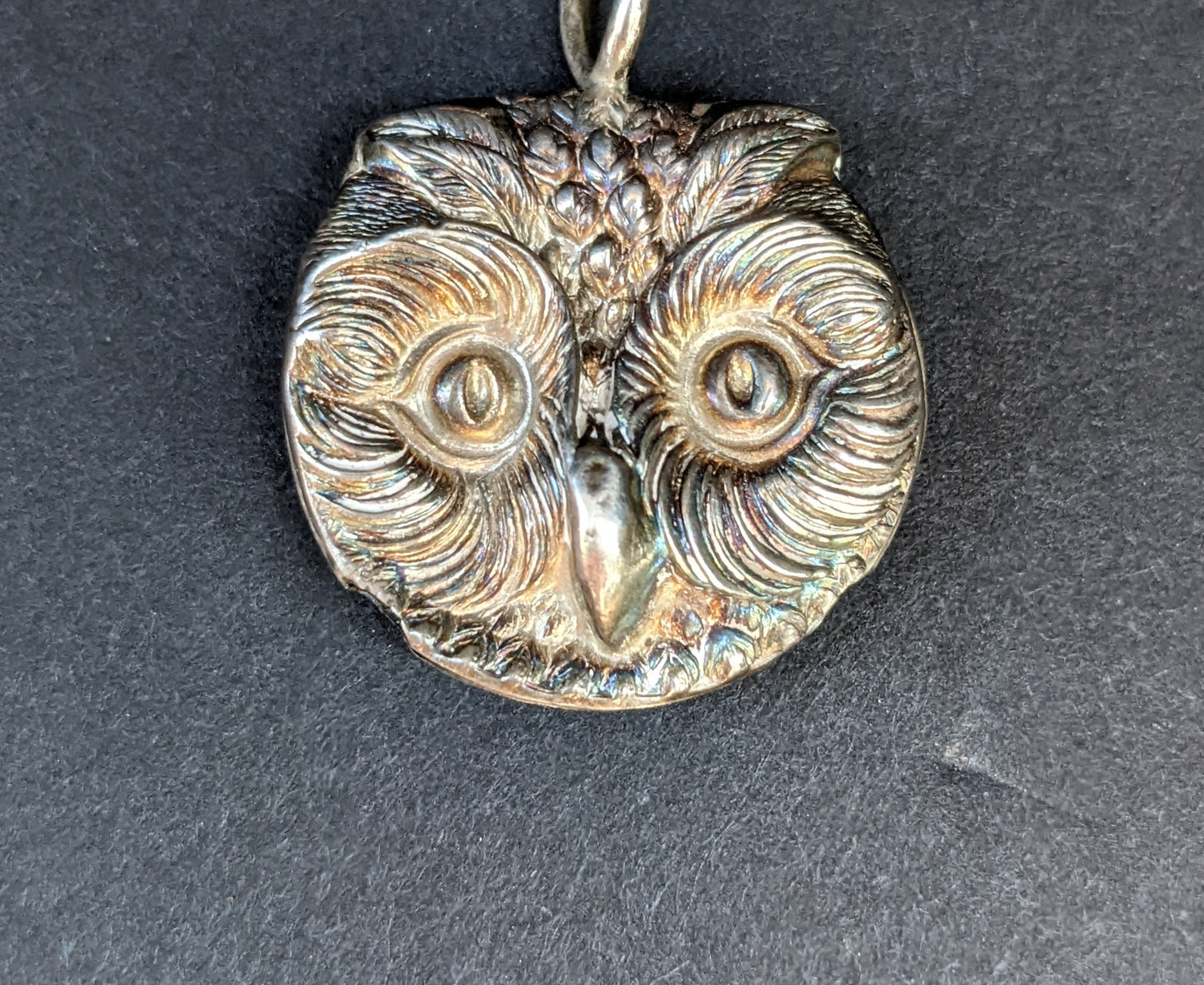 English sterling owl on carnelian necklace