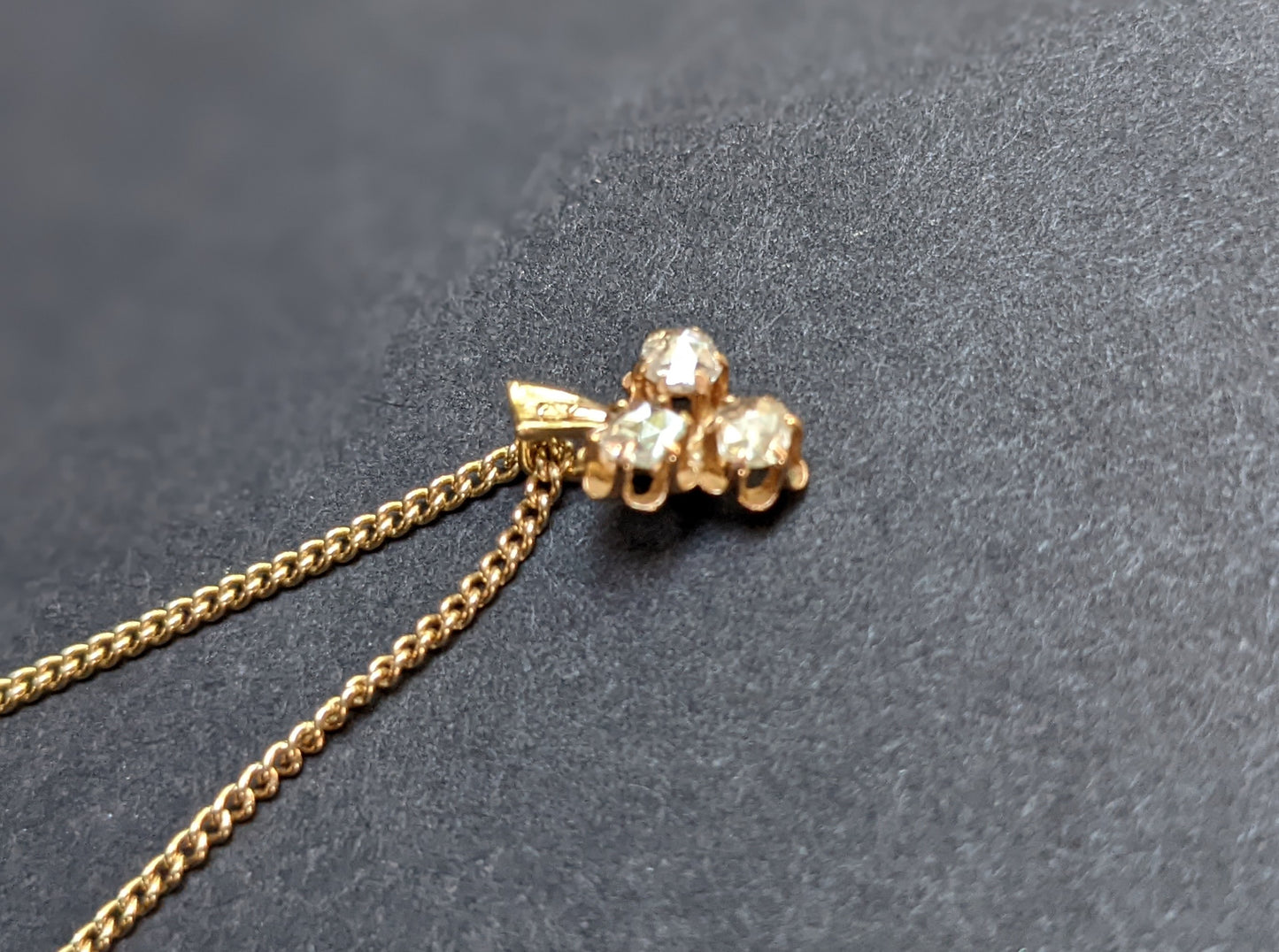 Dutch Mine Cut Diamond Clover Necklace