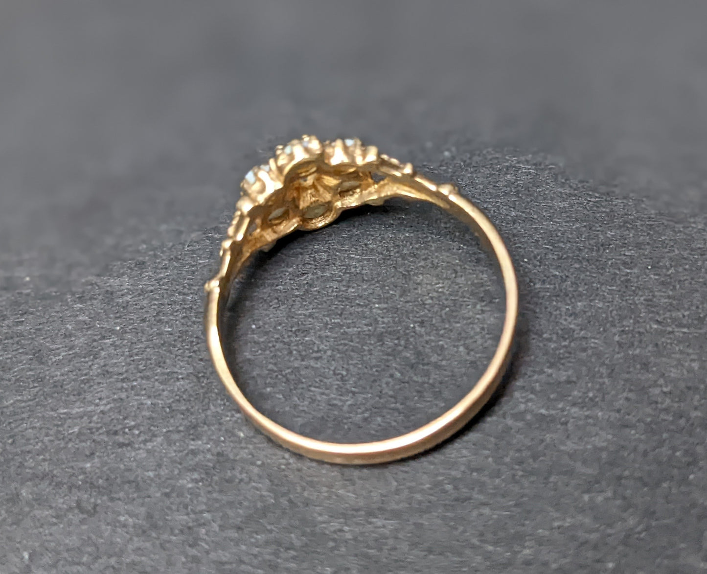 English opal cluster ring