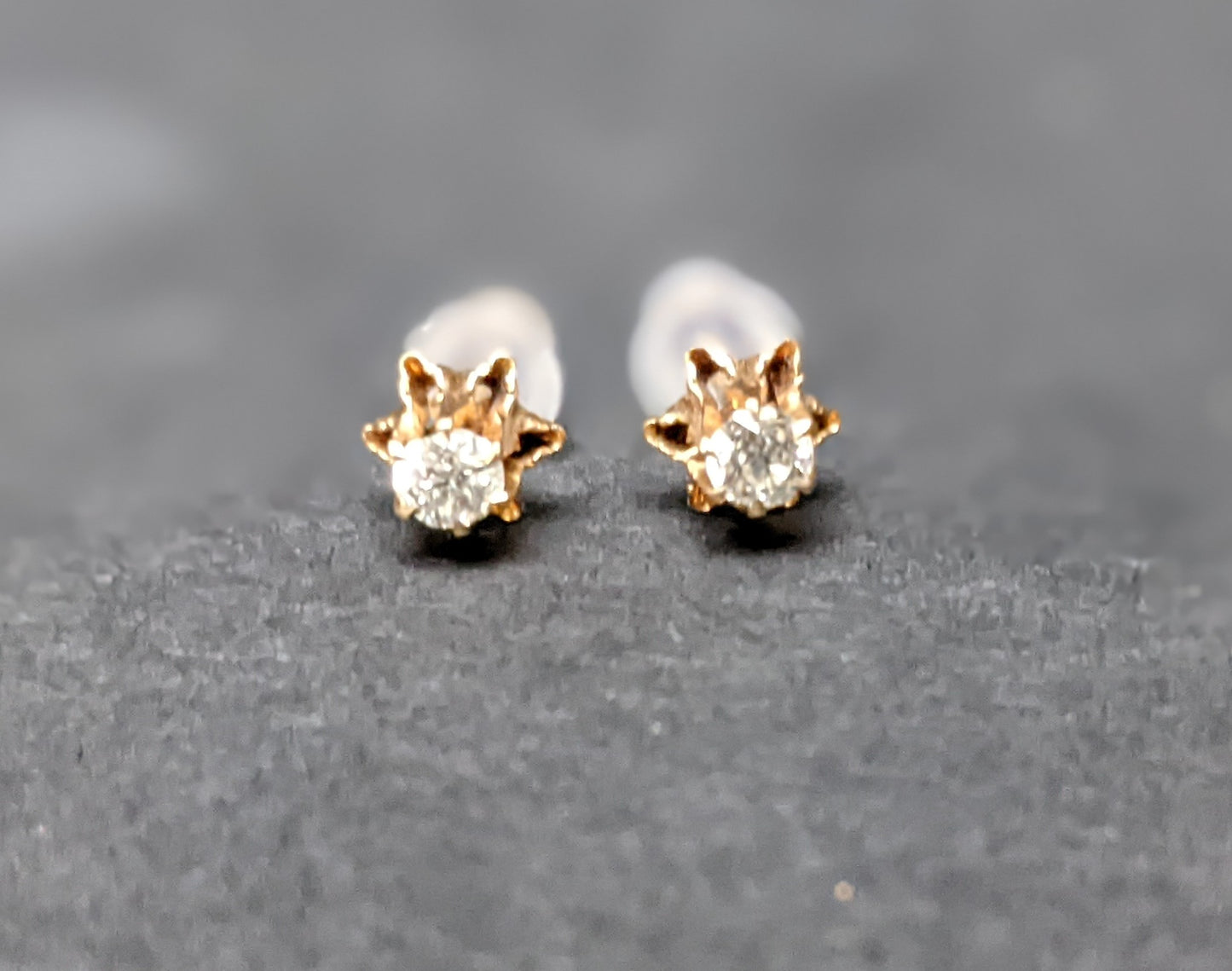 Tulip cup diamond studs
