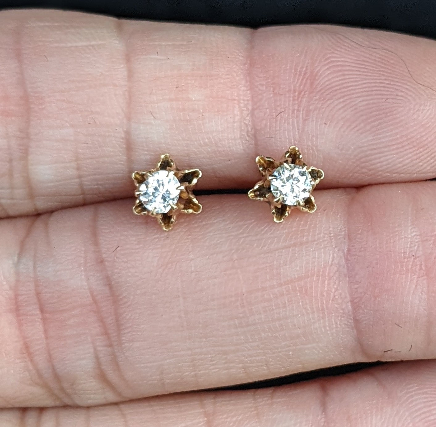 Tulip cup diamond studs