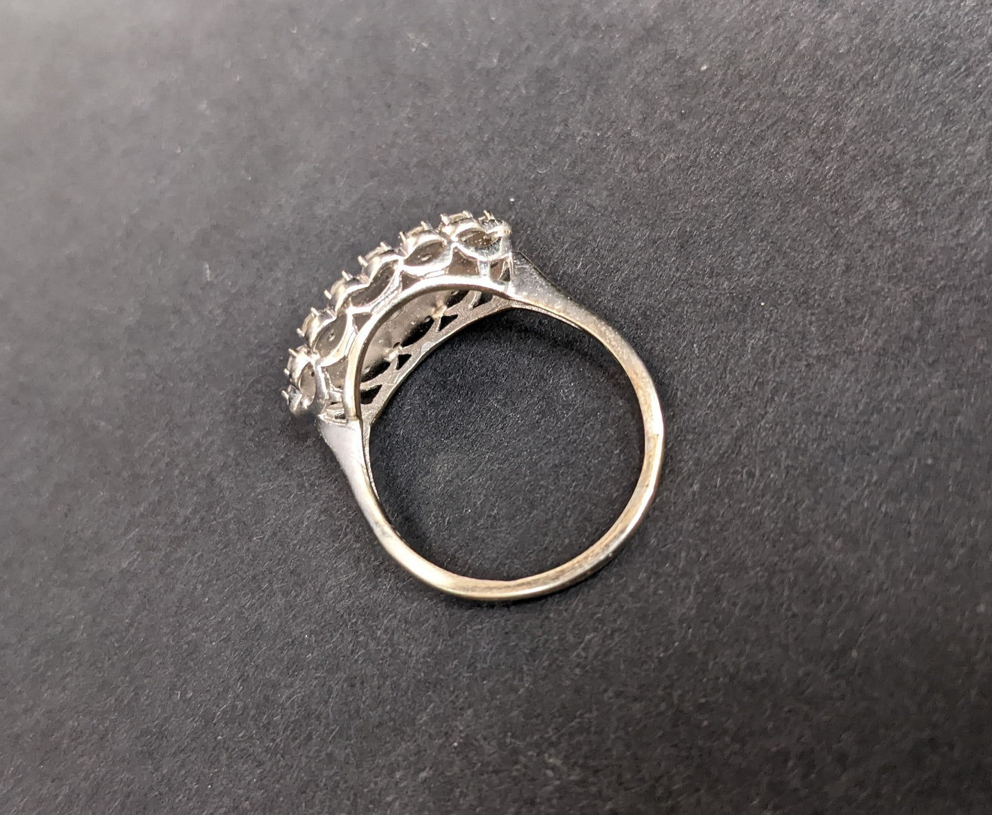 Vintage diamond cluster ring with milgrain