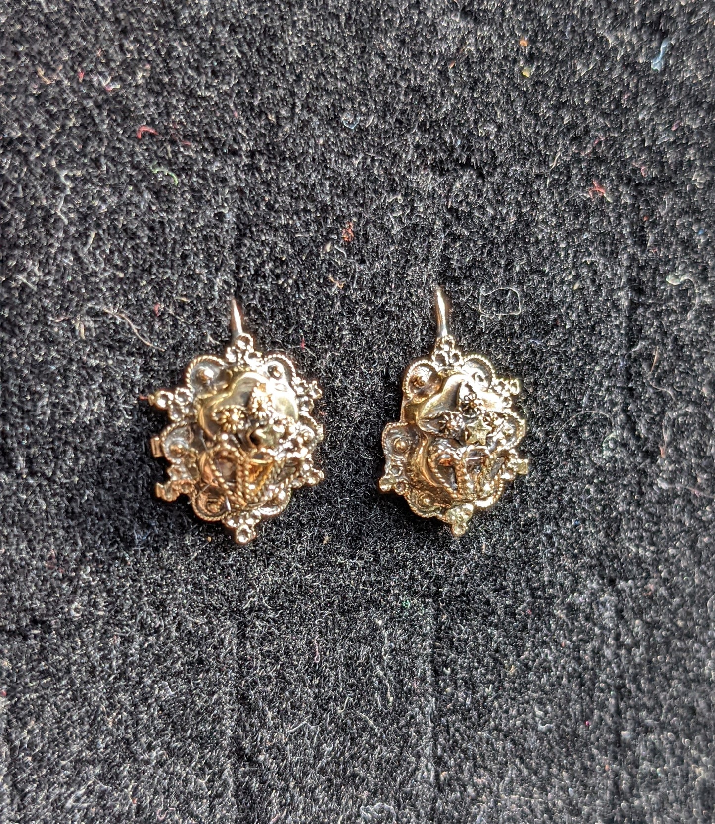 14k Dutch gold conversion earrings