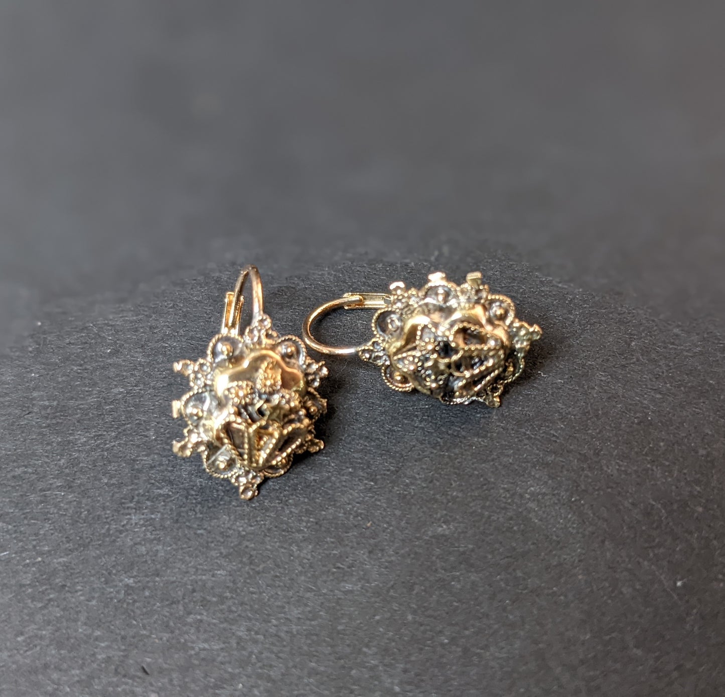 14k Dutch gold conversion earrings