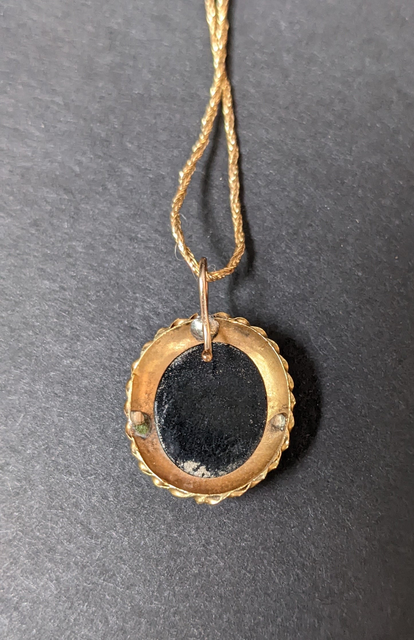 14kt Victorian micro mosaic necklace