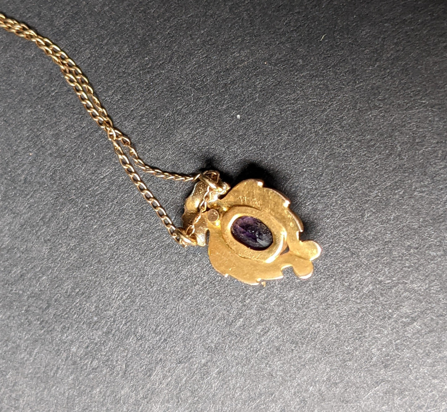 14kt Double Griffin Amethyst Necklace