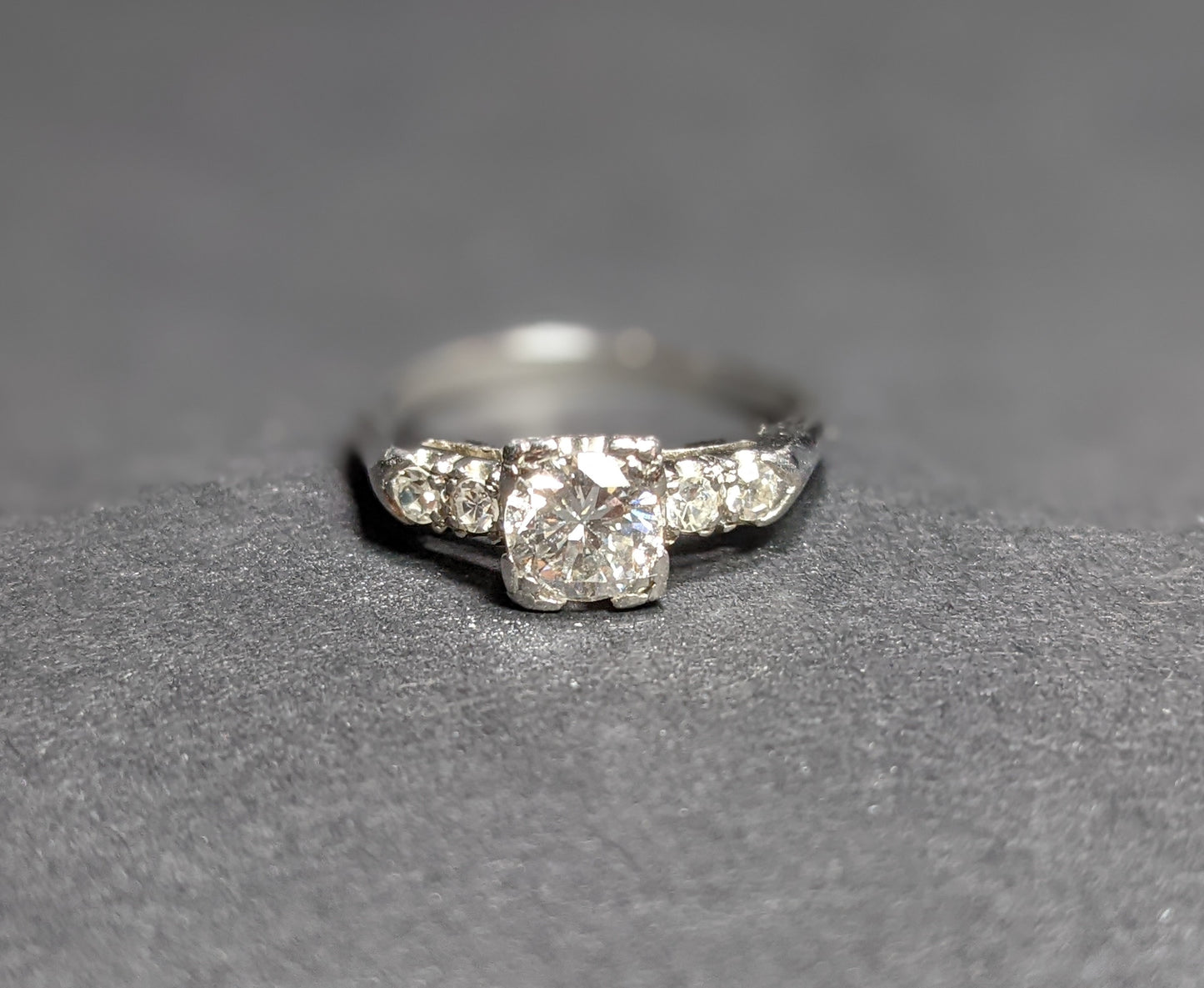 Early 1900's illusion mounting diamond ring