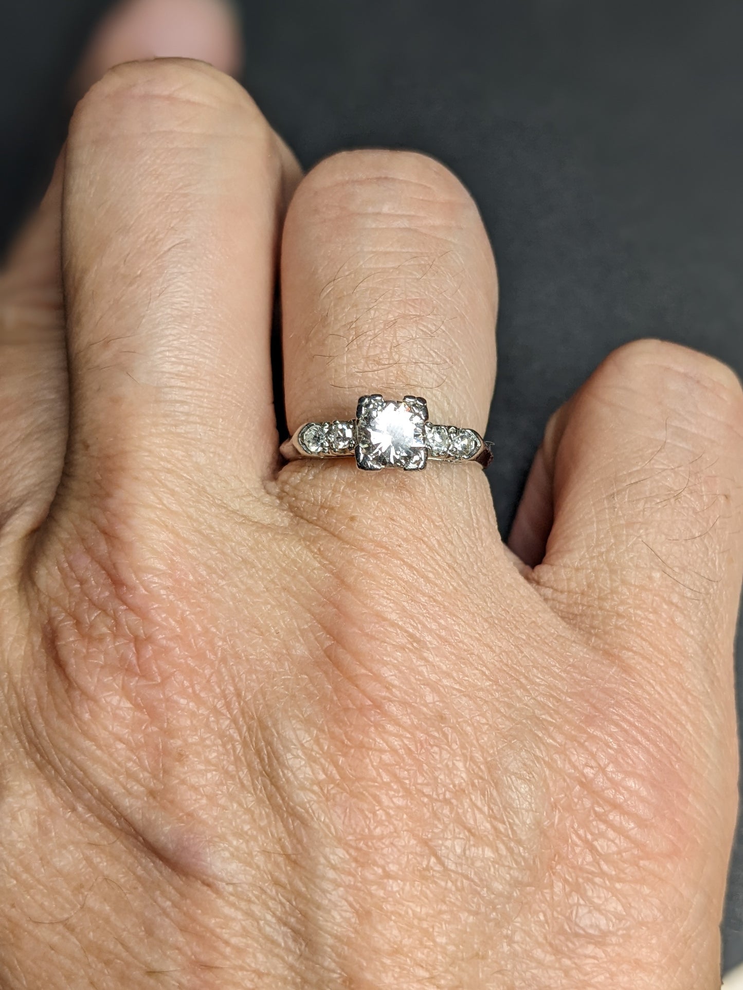 Early 1900's illusion mounting diamond ring