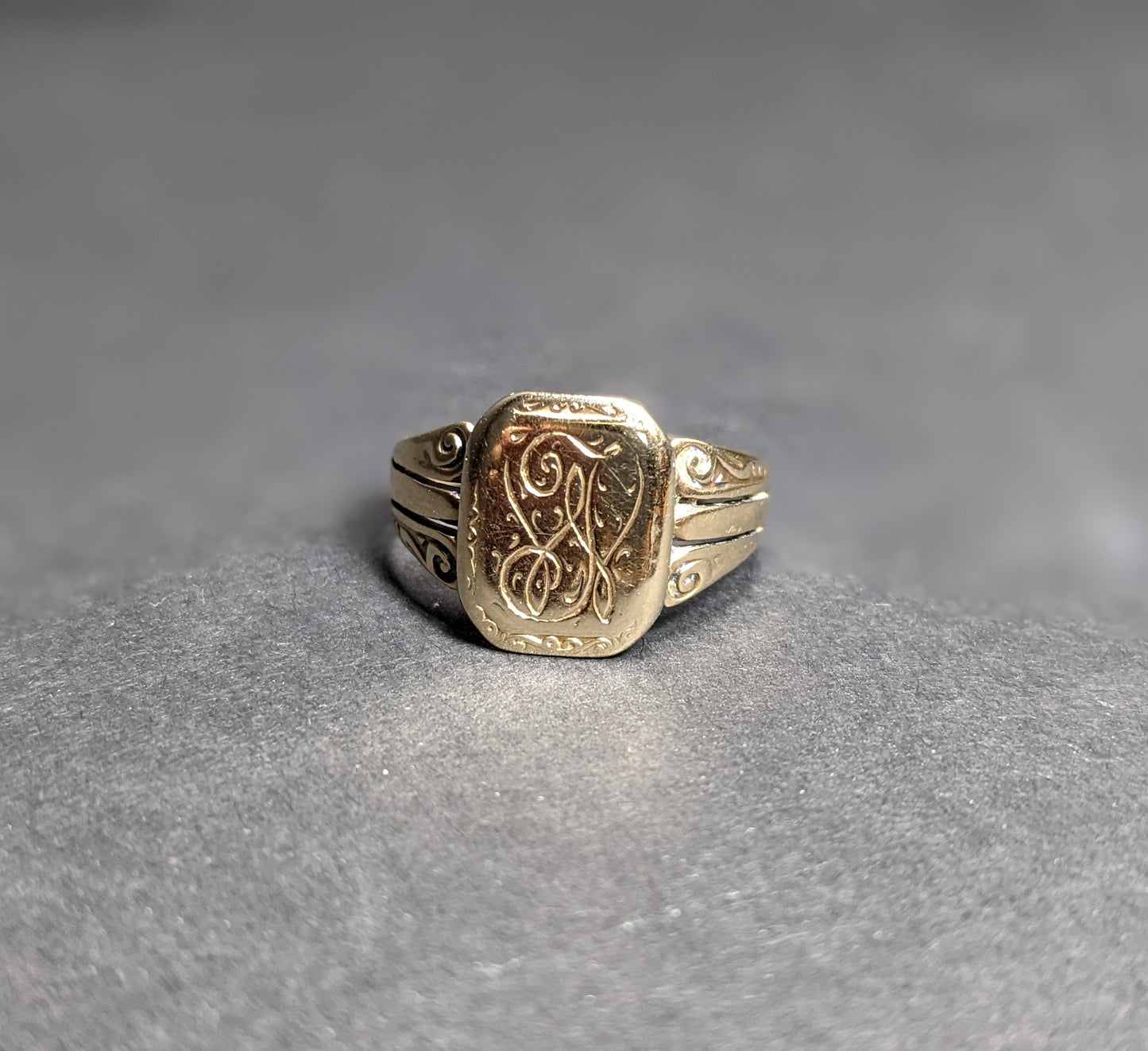 Rectangular Heavy 14K Yellow Gold Signet Ring