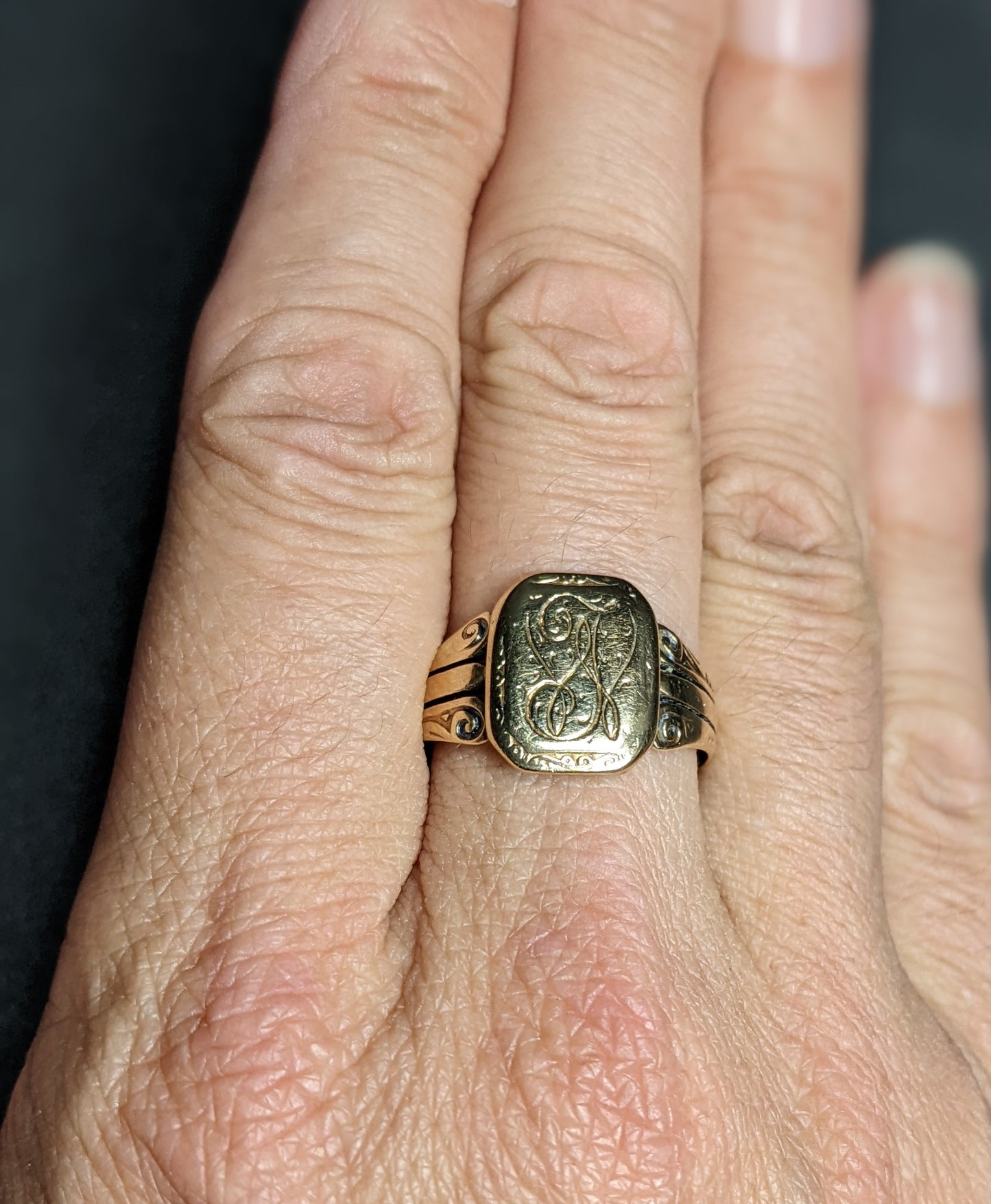 Rectangular Heavy 14K Yellow Gold Signet Ring