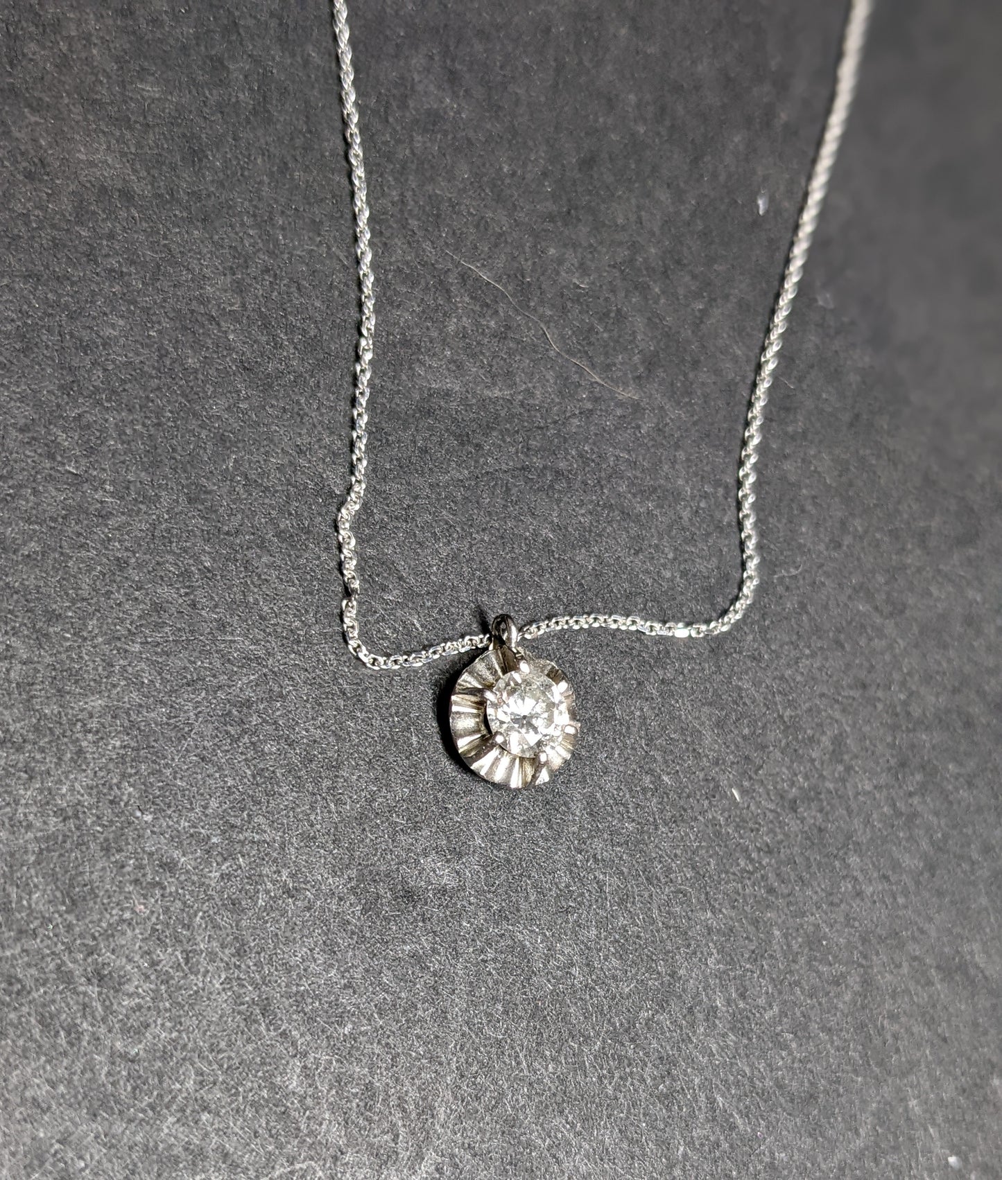 Old European cut diamond solitaire in original mounting