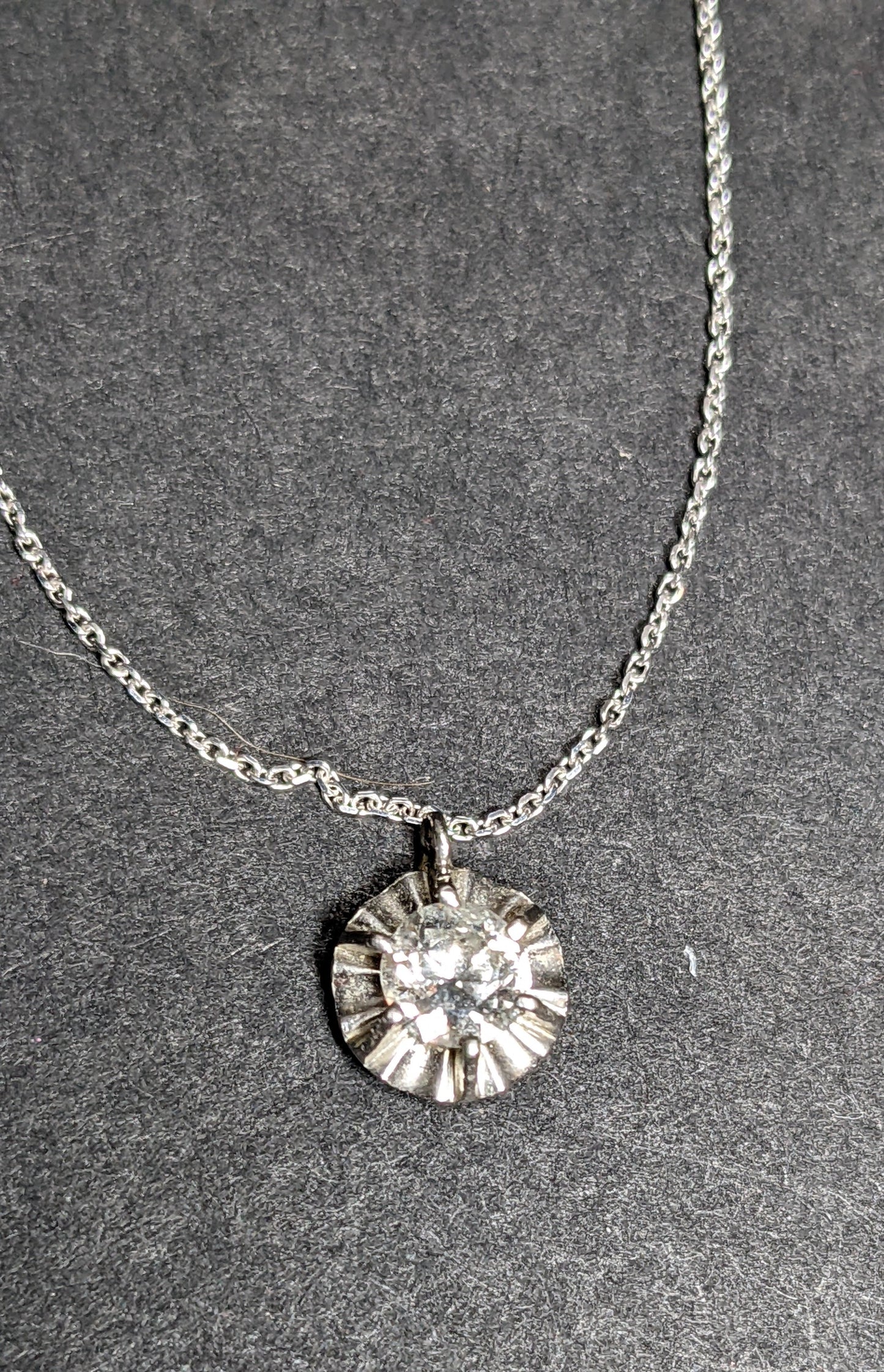 Old European cut diamond solitaire in original mounting
