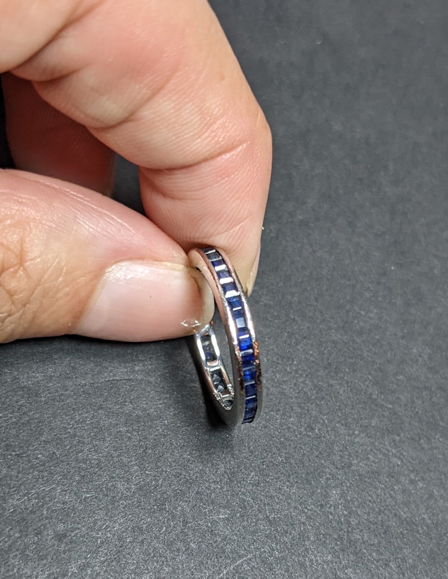 14K white gold sapphire channel set eternity band (15)