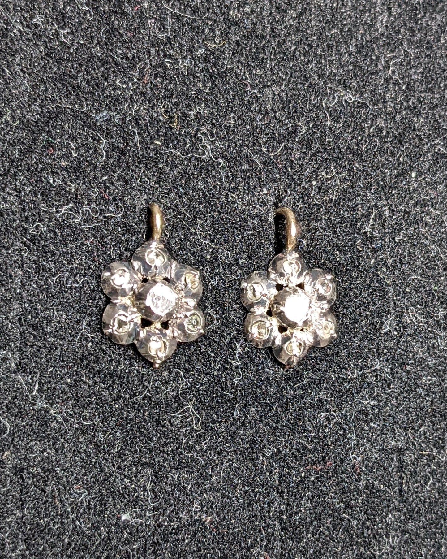 14k and rose cut diamonds with original lever backs