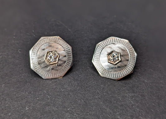 Platinum and diamond stud conversion earrings