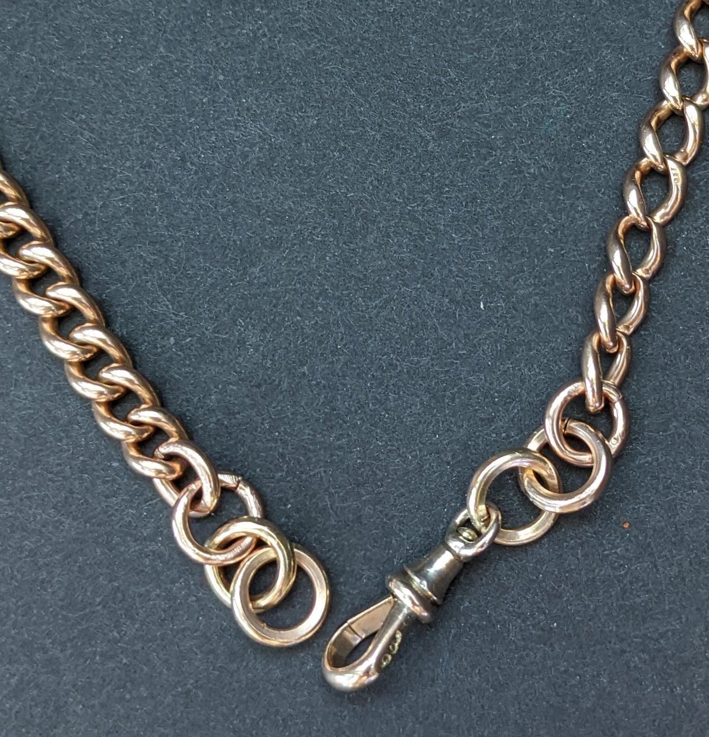 Fantastic heavy 9k curb watch chain