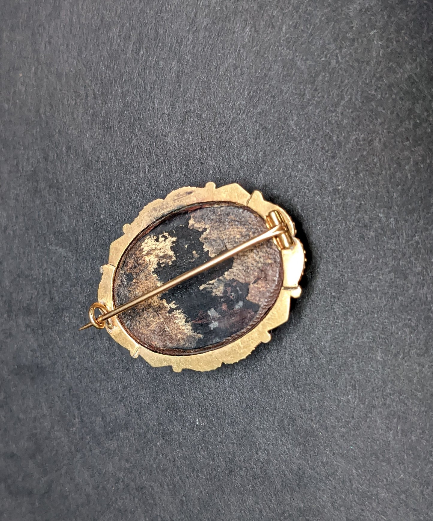 French floral mourning brooch