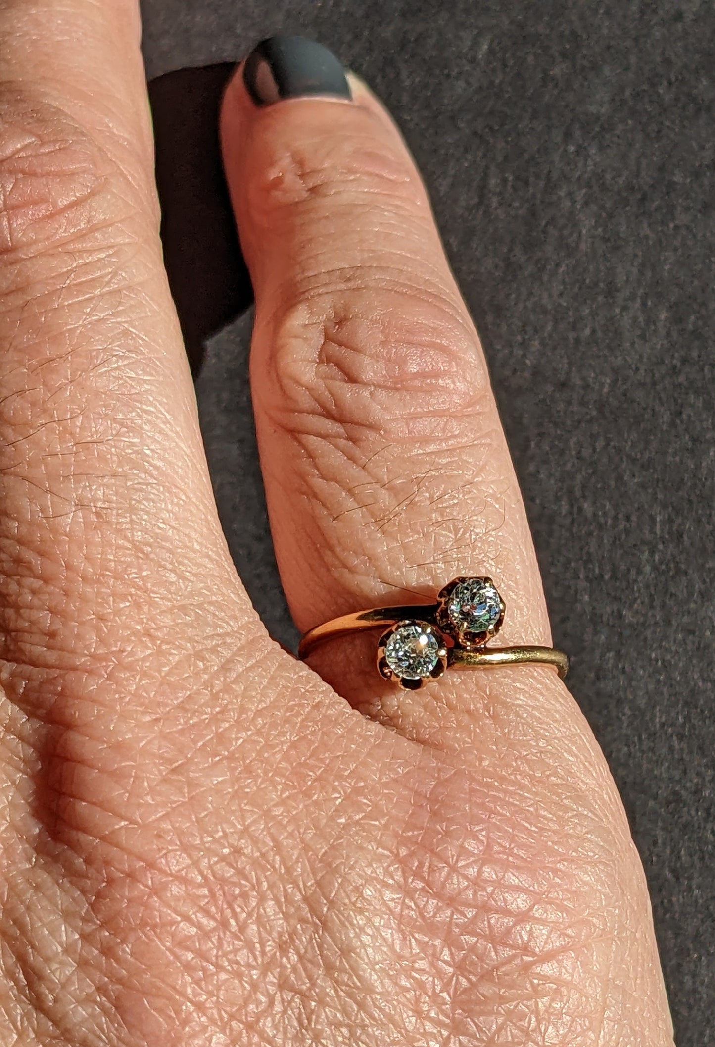 14Kt Gold Late 1800's Moi & Toi Diamond ring