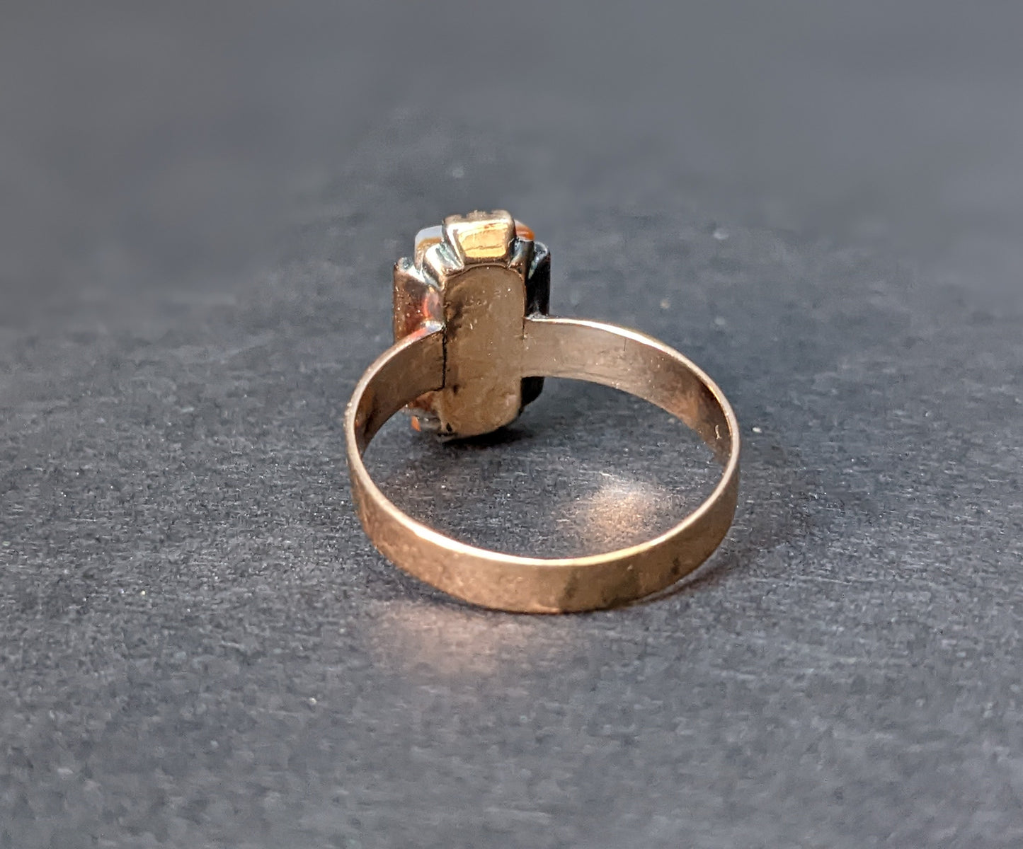 14K rose gold Victorian carved agate cameo ring