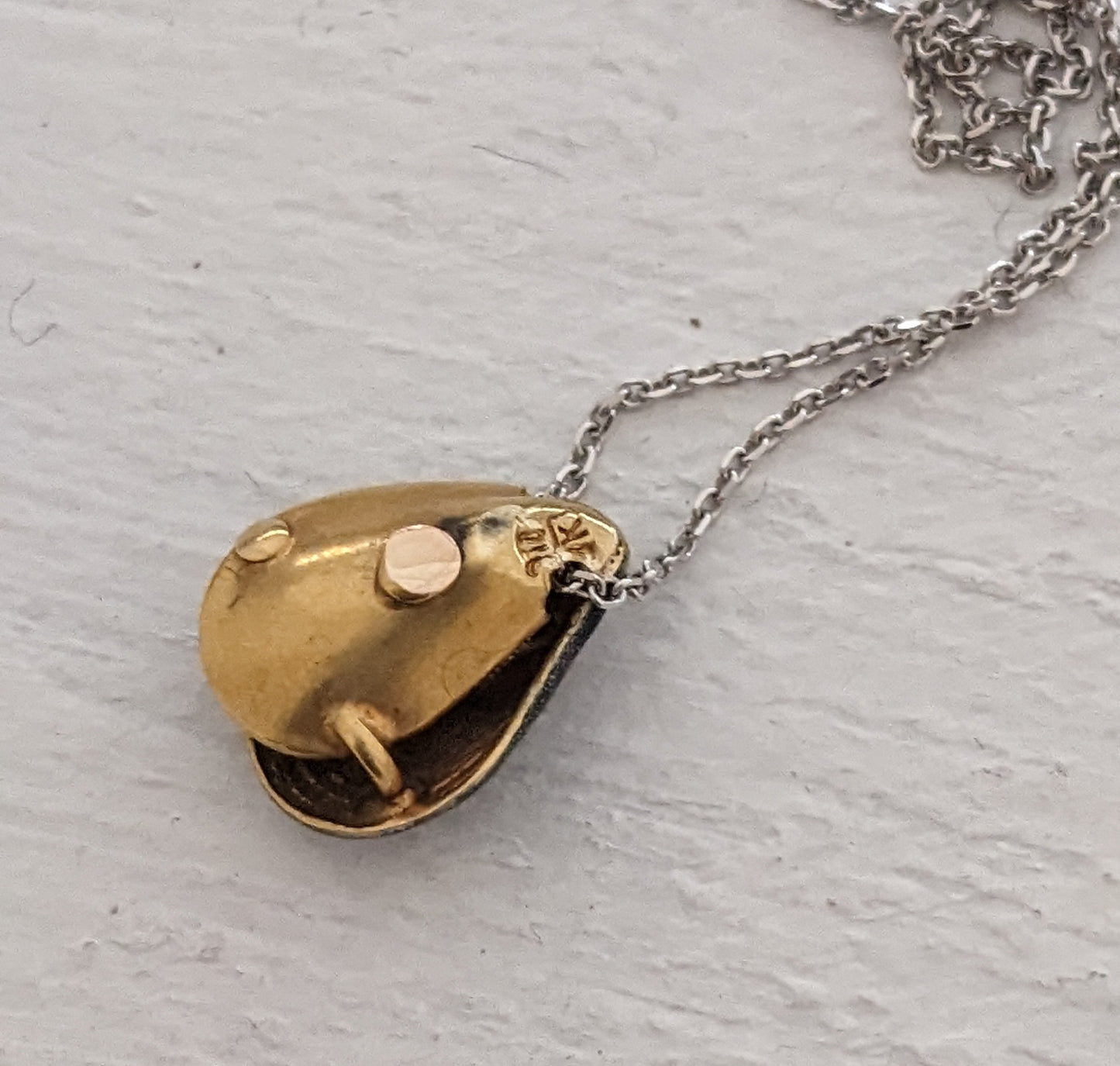 Enamel Oyster and Pearl Necklace