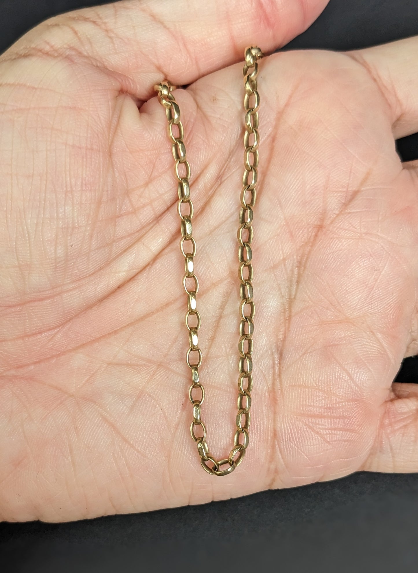 1930's English 9Kt round link oval garland chain