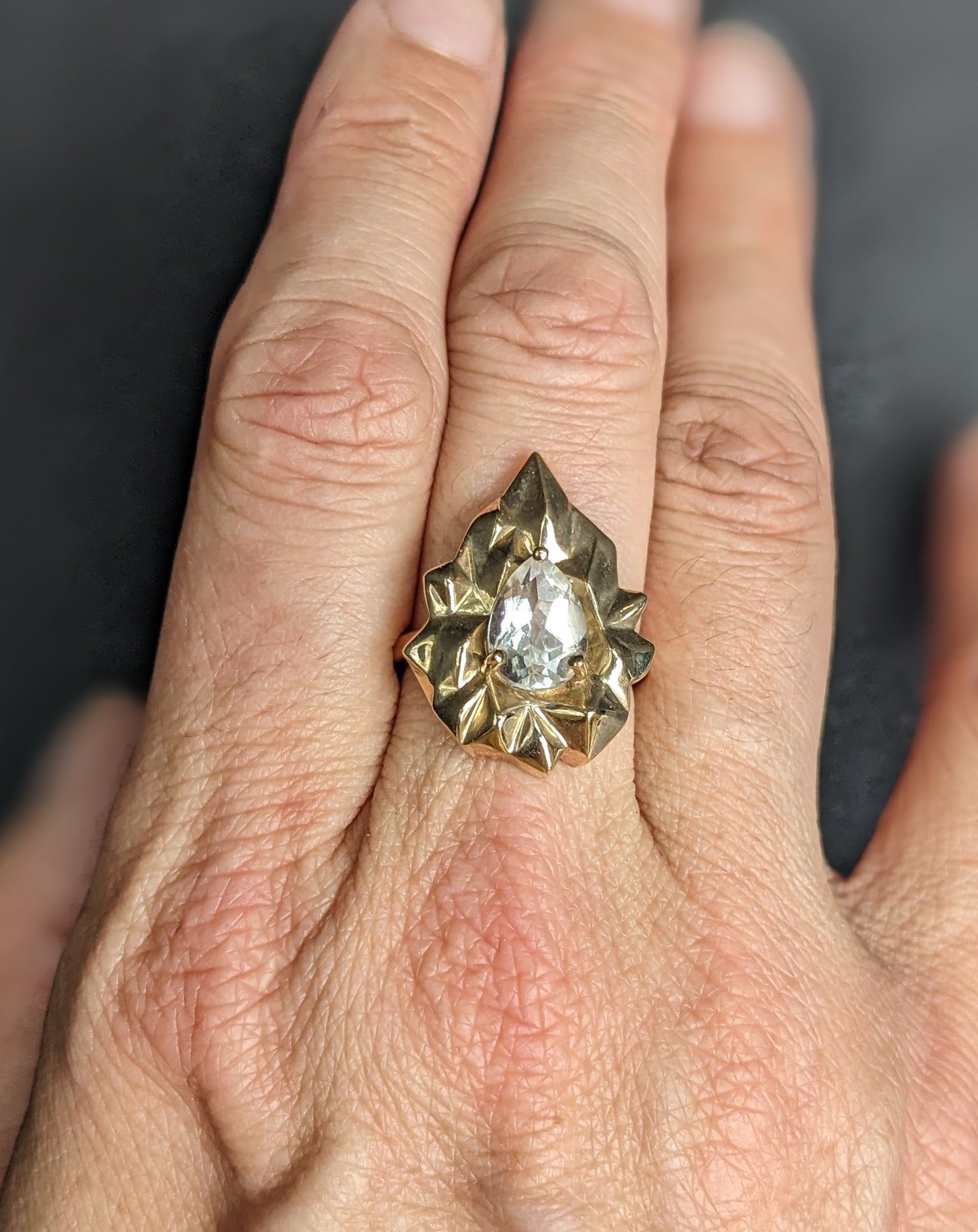 Joop Flames Ring with Rock Crystal Center