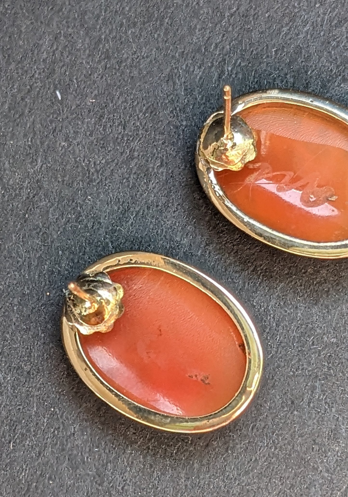 Large Oval Cameo Earrings Greek Myth Motif