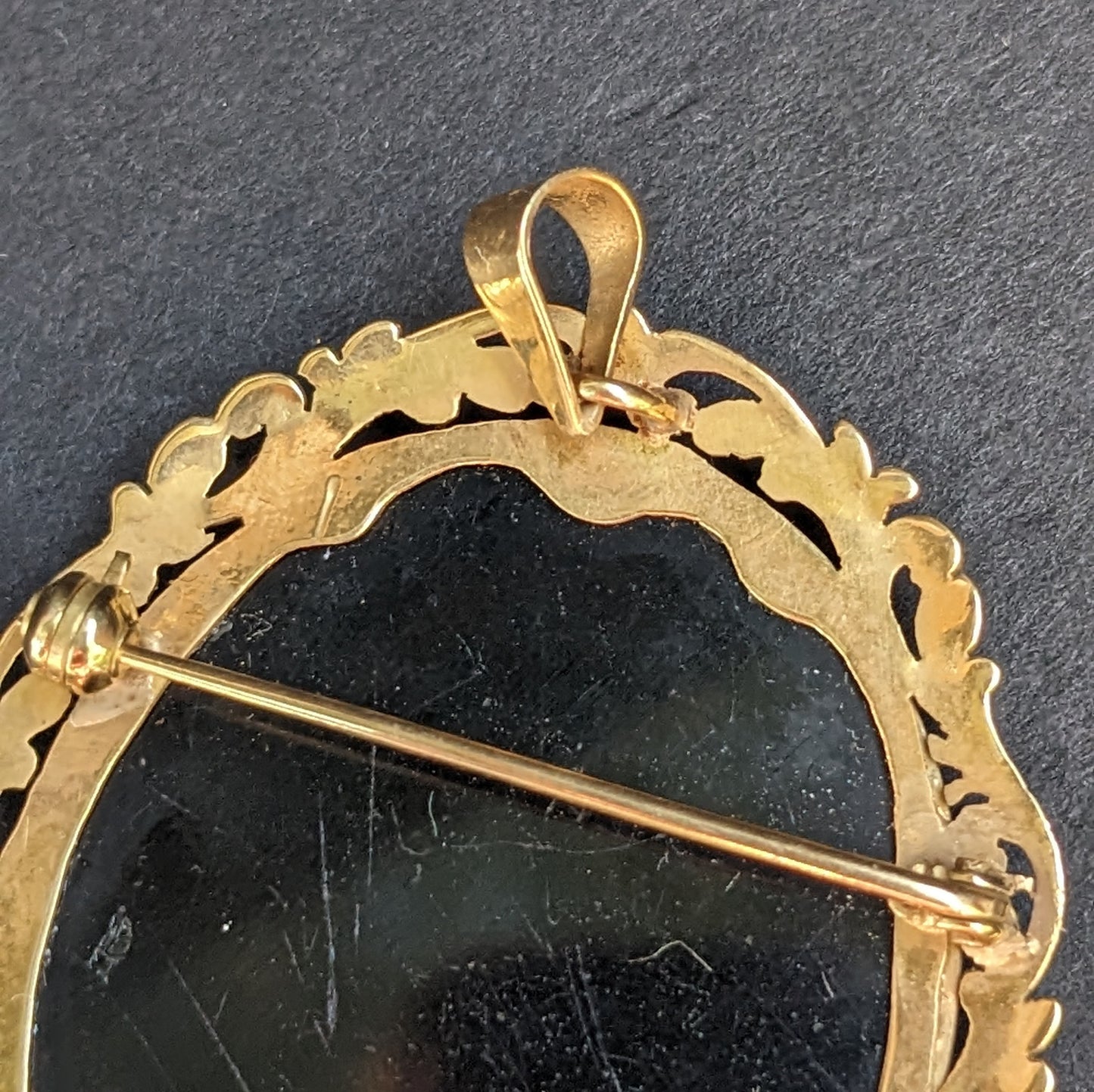 Large Pietra Dura Brooch/Pendant with Grape motif