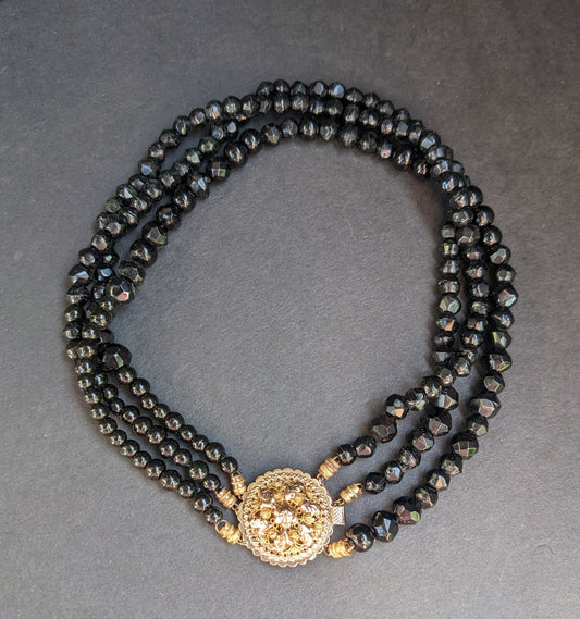14k Dutch 3 String Onyx Choker