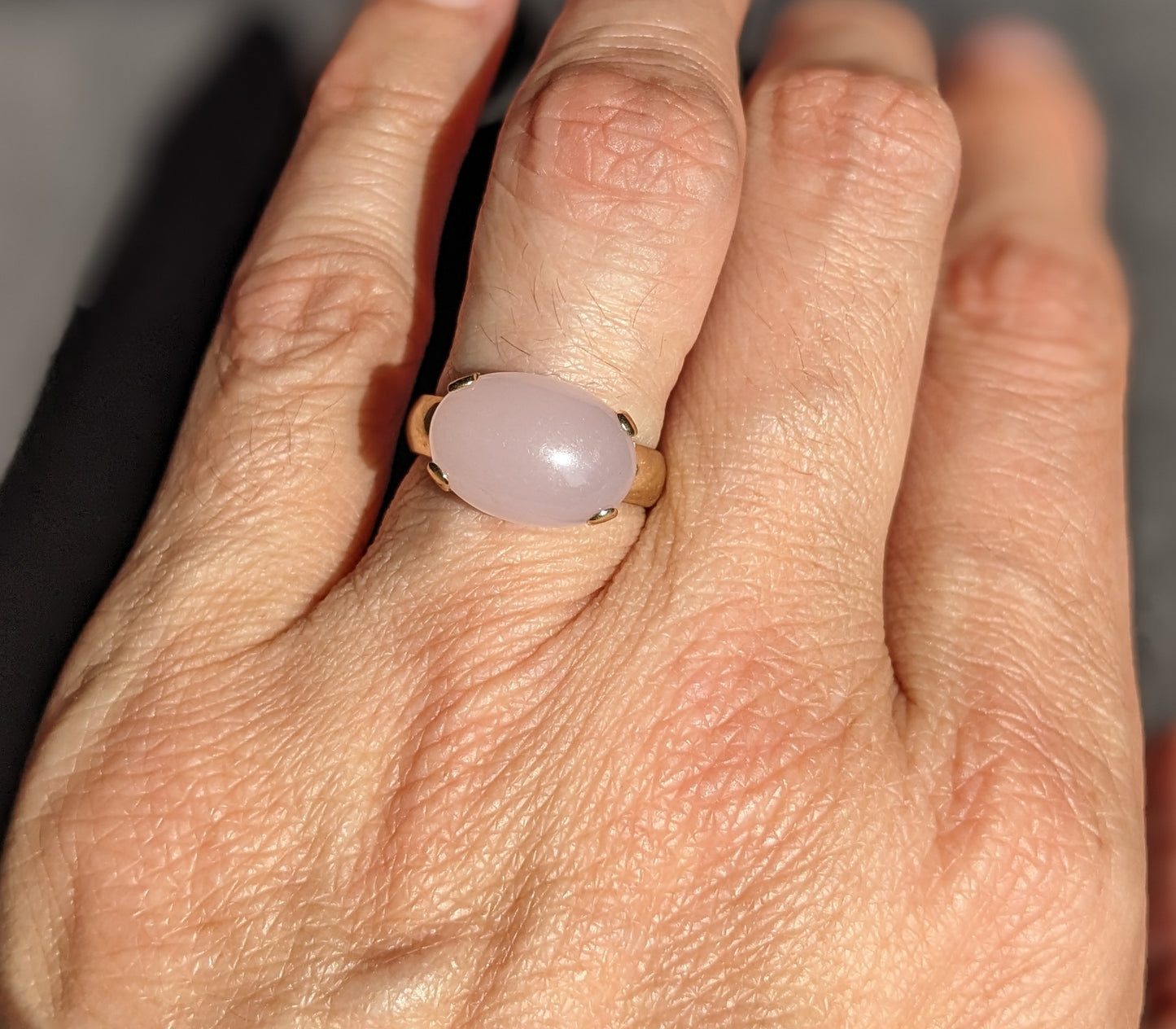 14Kt German Vintage Pink Quartz Ring