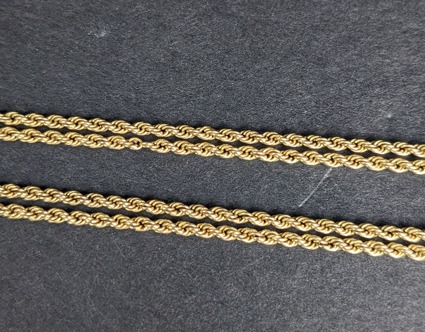 14K Rope Chain with Blue Enamel Diamond Slide